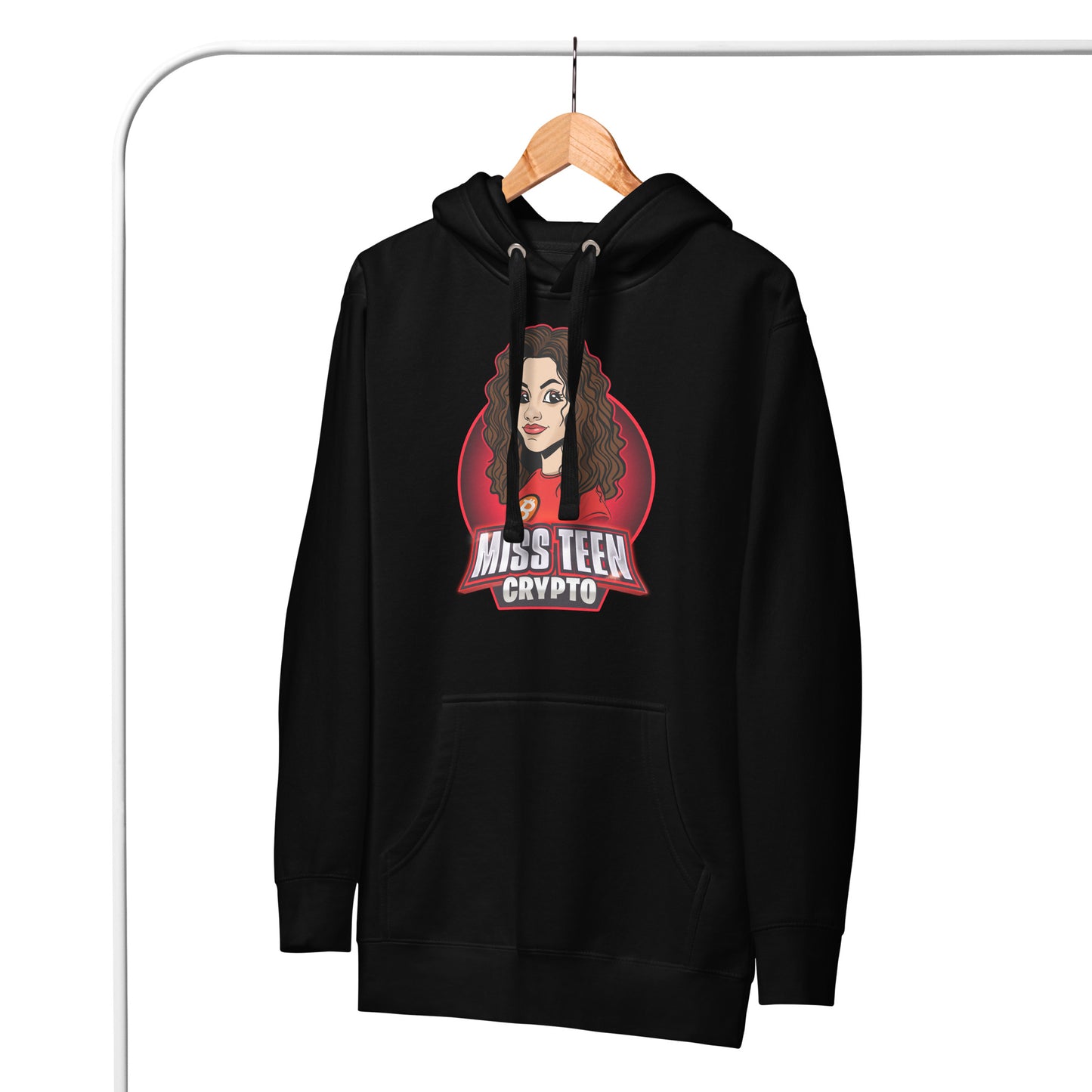 Miss Teen Crypto Animated Red Logo Unisex Hoodie