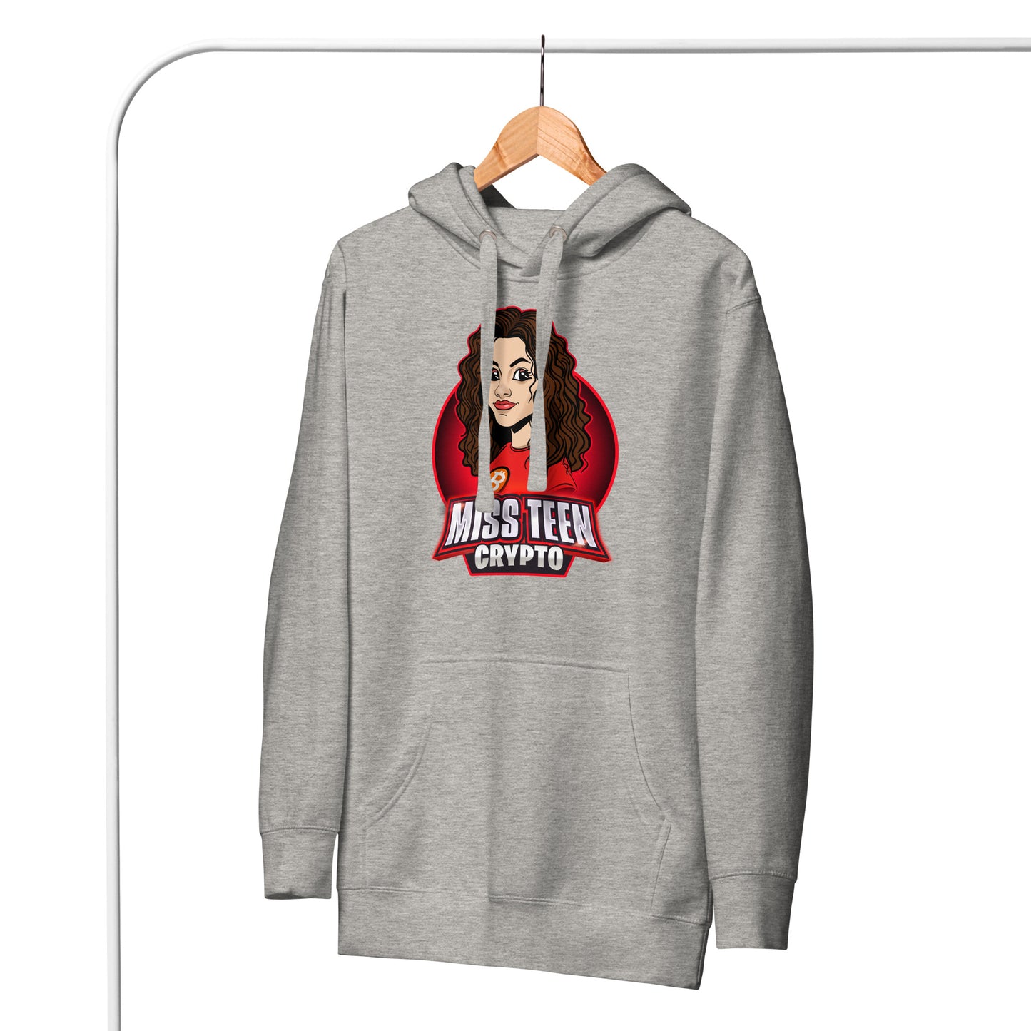 Miss Teen Crypto Animated Red Logo Unisex Hoodie