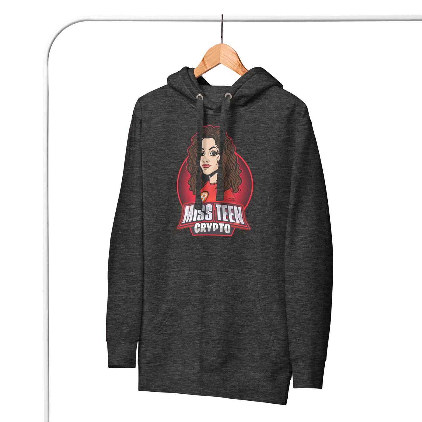 Miss Teen Crypto Animated Red Logo Unisex Hoodie