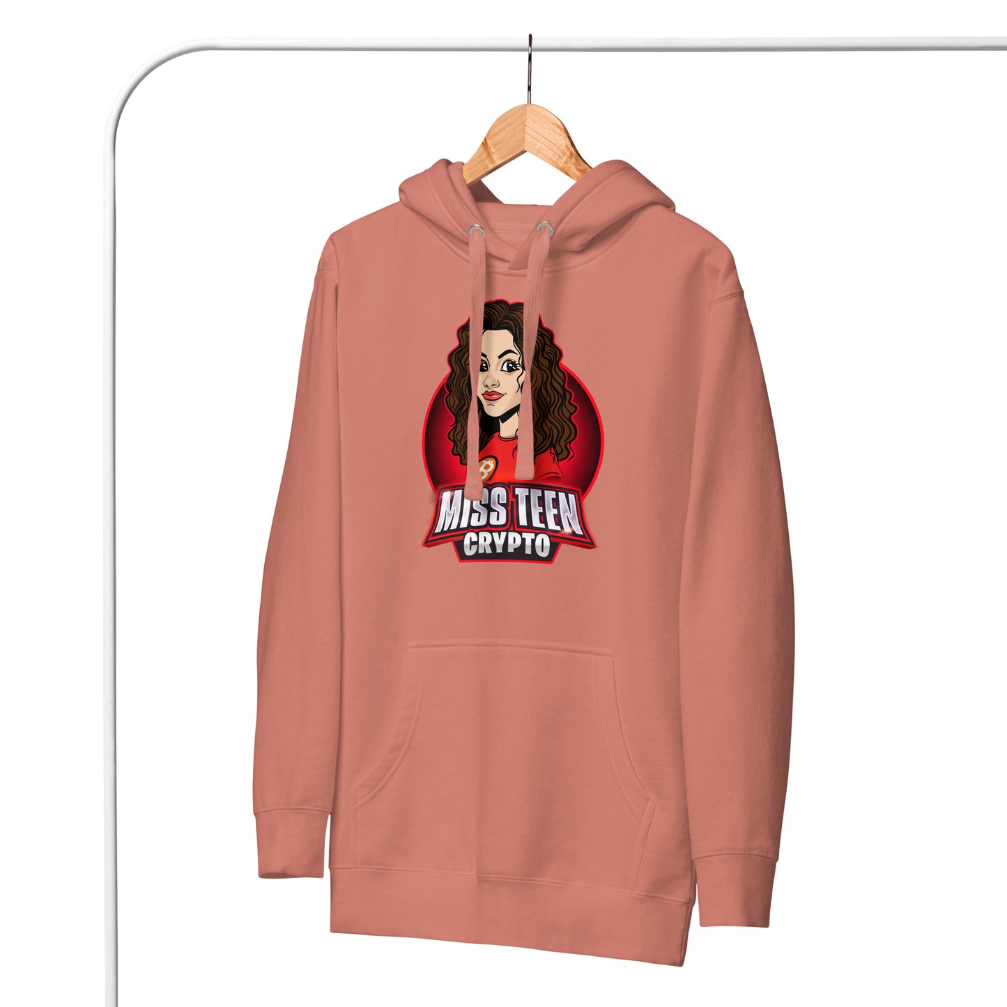 Miss Teen Crypto Animated Red Logo Unisex Hoodie