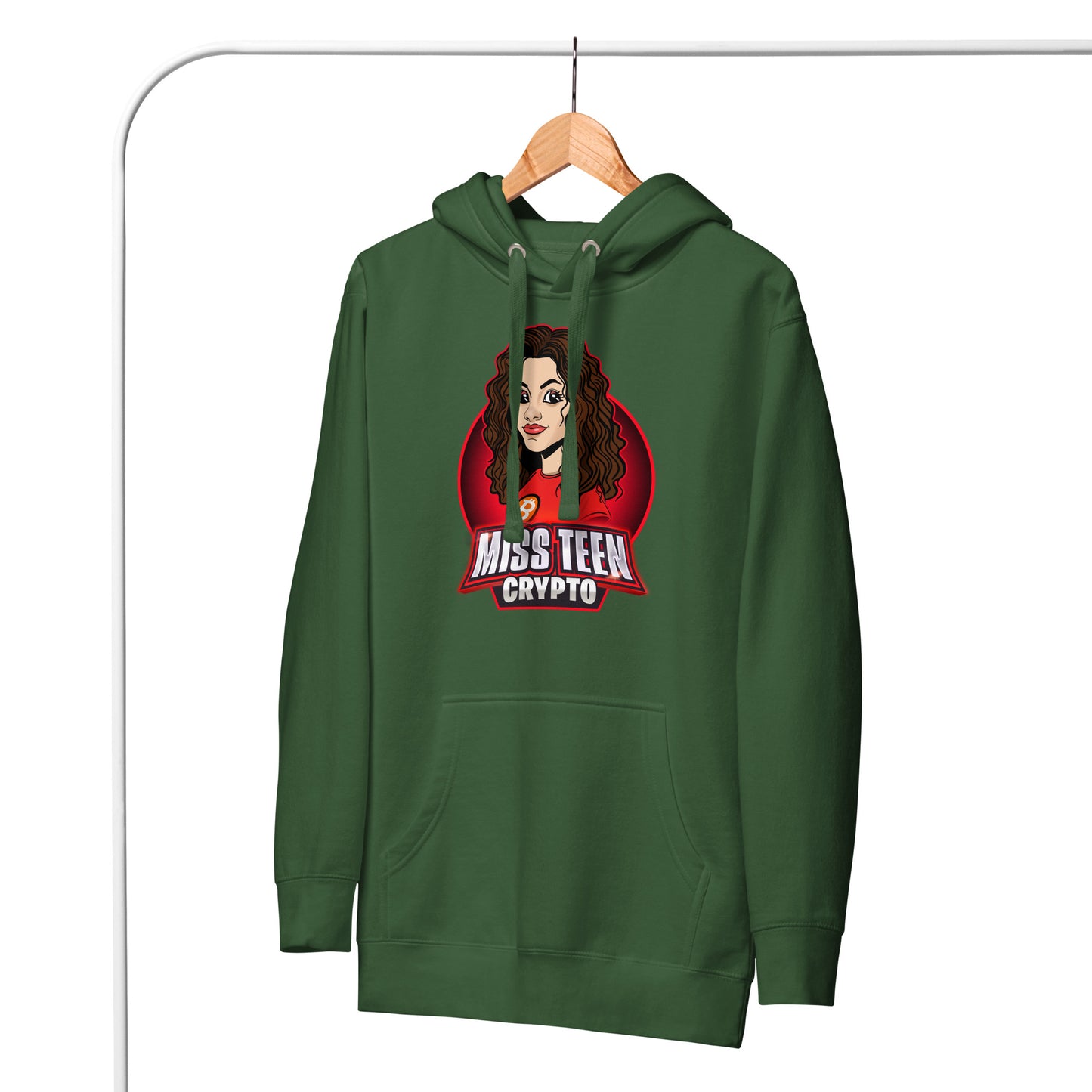 Miss Teen Crypto Animated Red Logo Unisex Hoodie