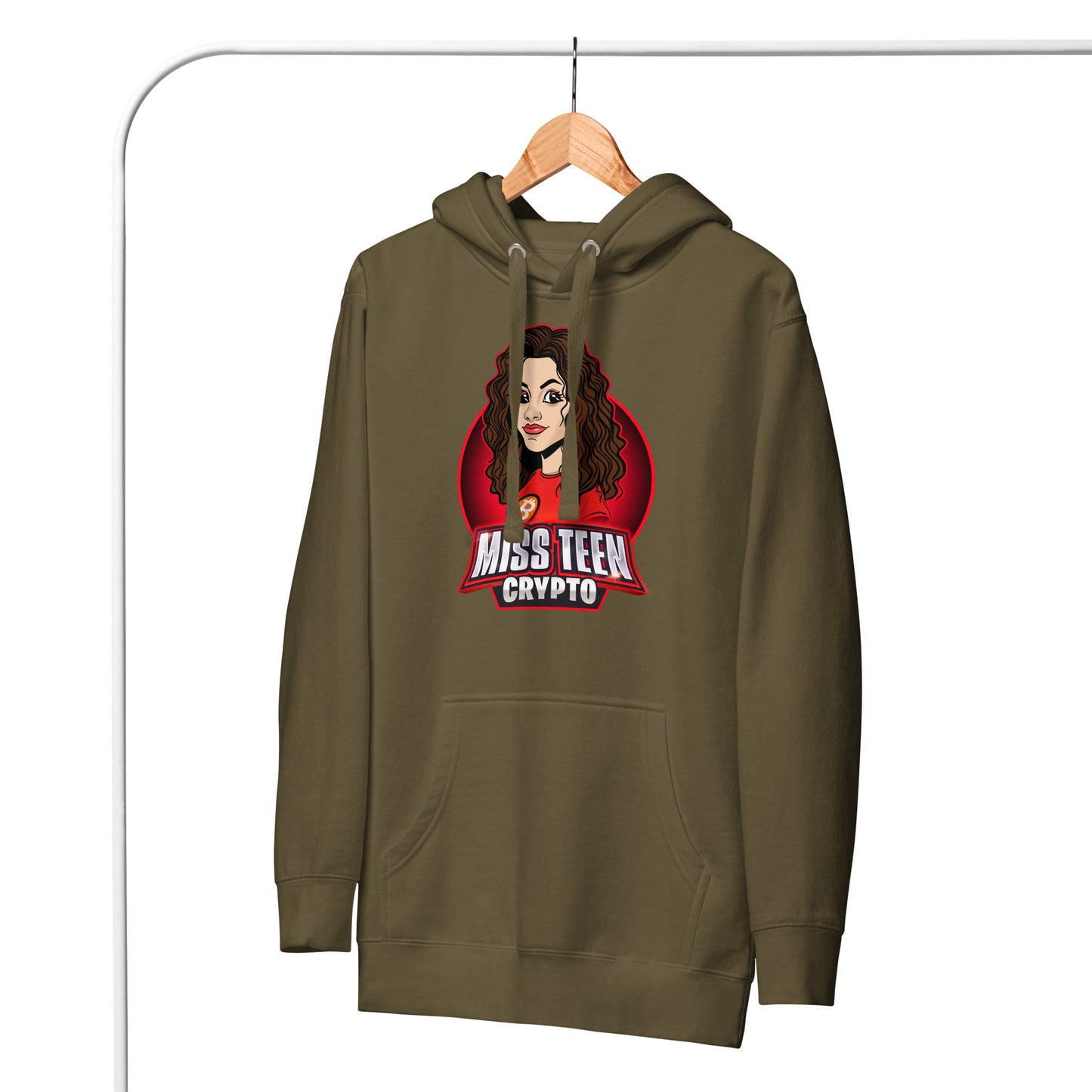 Miss Teen Crypto Animated Red Logo Unisex Hoodie