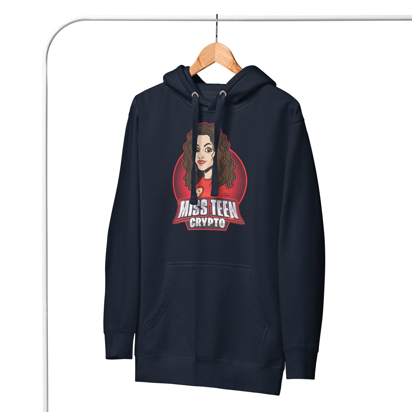 Miss Teen Crypto Animated Red Logo Unisex Hoodie
