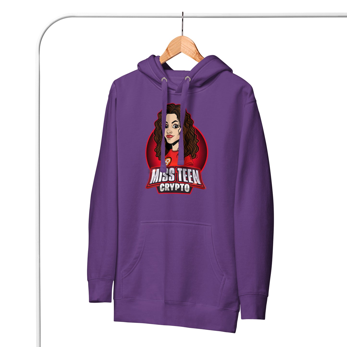 Miss Teen Crypto Animated Red Logo Unisex Hoodie