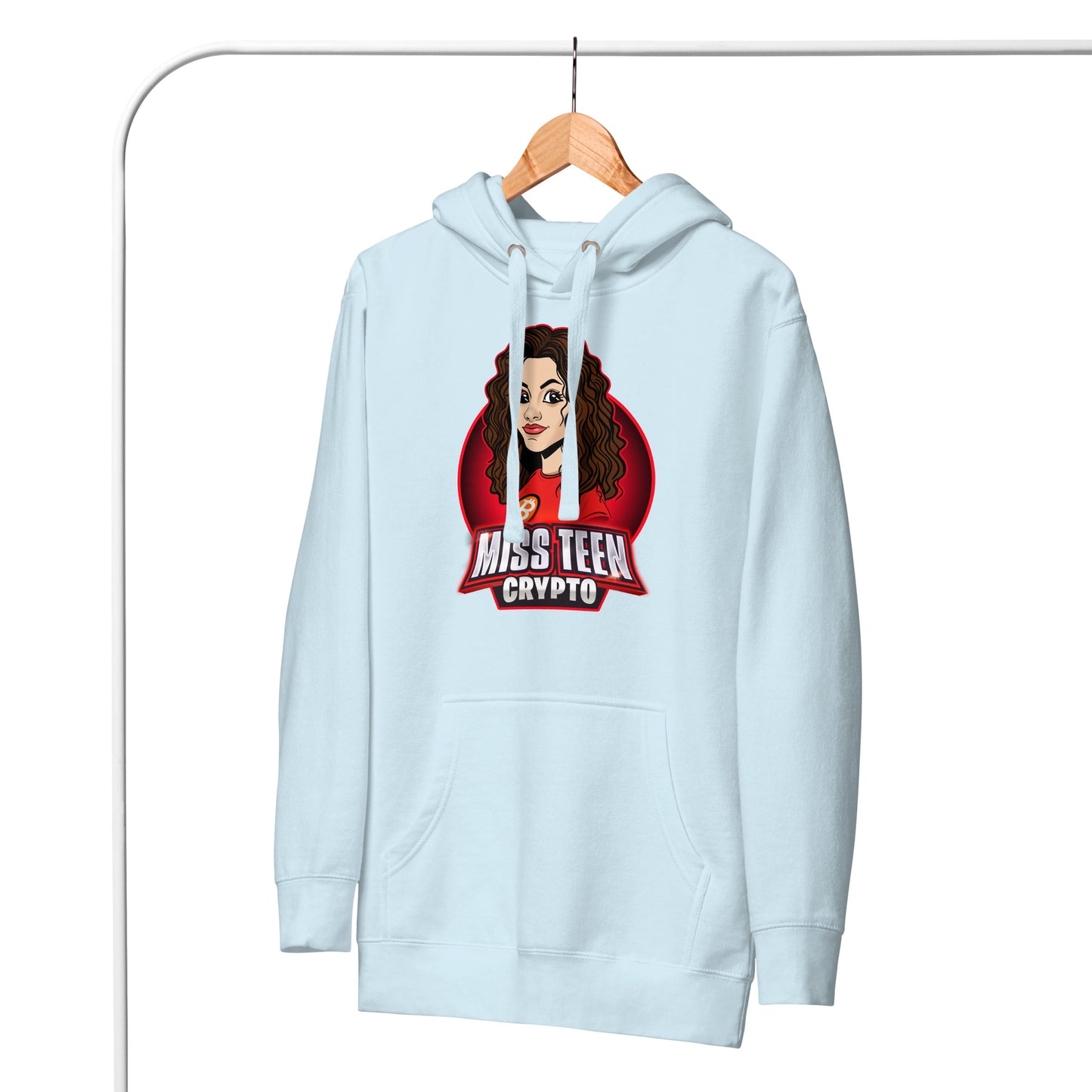 Miss Teen Crypto Animated Red Logo Unisex Hoodie