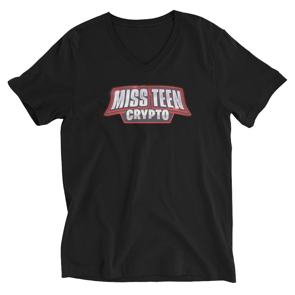 Miss Teen Crypto logo Unisex Short Sleeve V-Neck T-Shirt