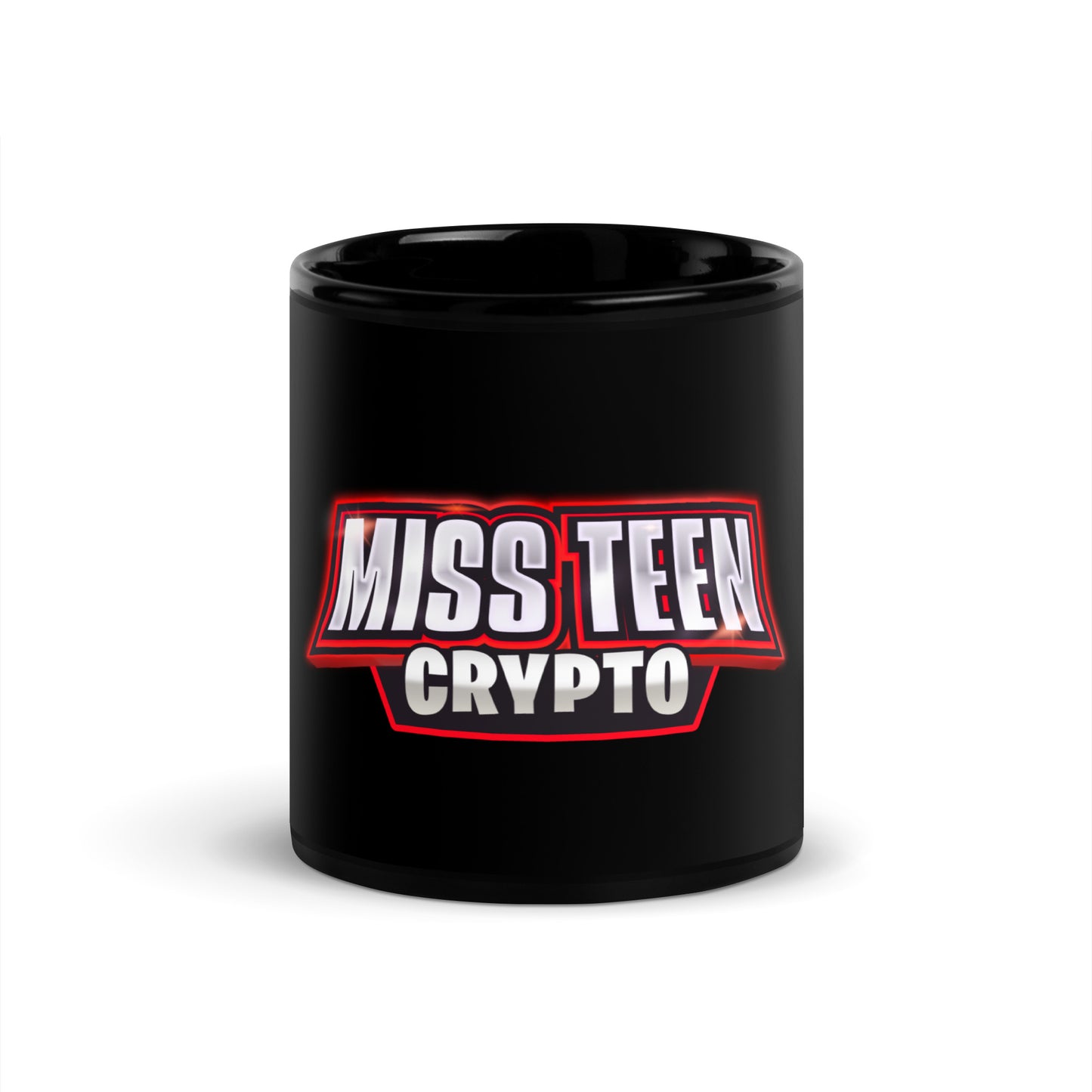 Miss Teen Crypto Black Glossy Mug