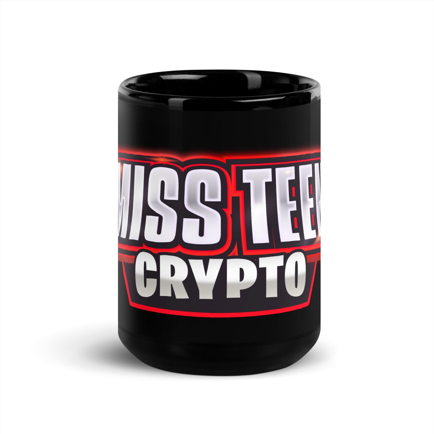 Miss Teen Crypto Black Glossy Mug