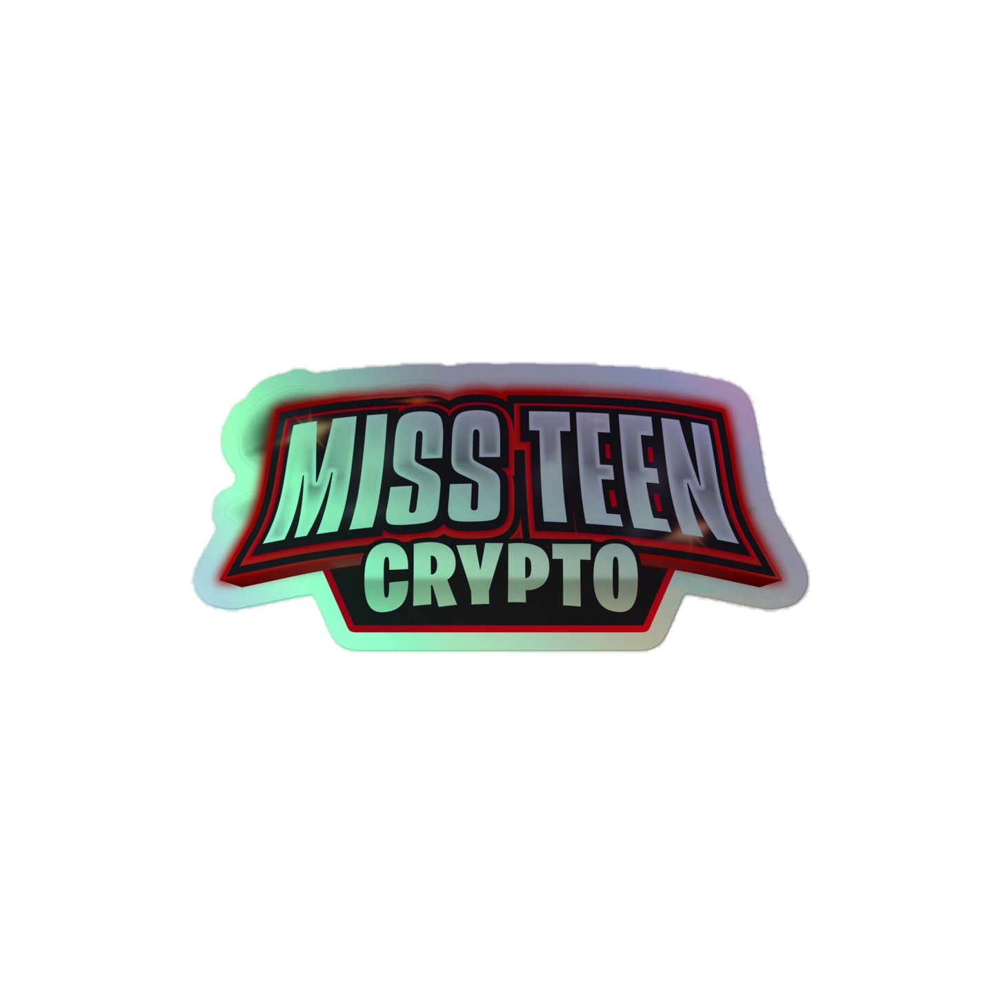 Miss Teen Crypto Logo Holographic stickers