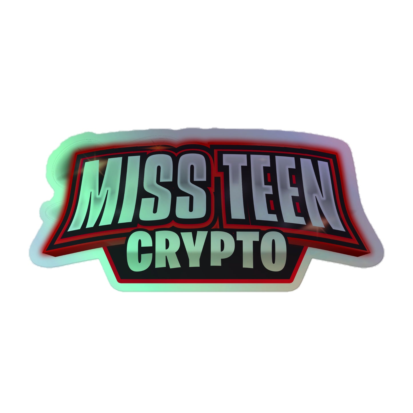 Miss Teen Crypto Logo Holographic stickers