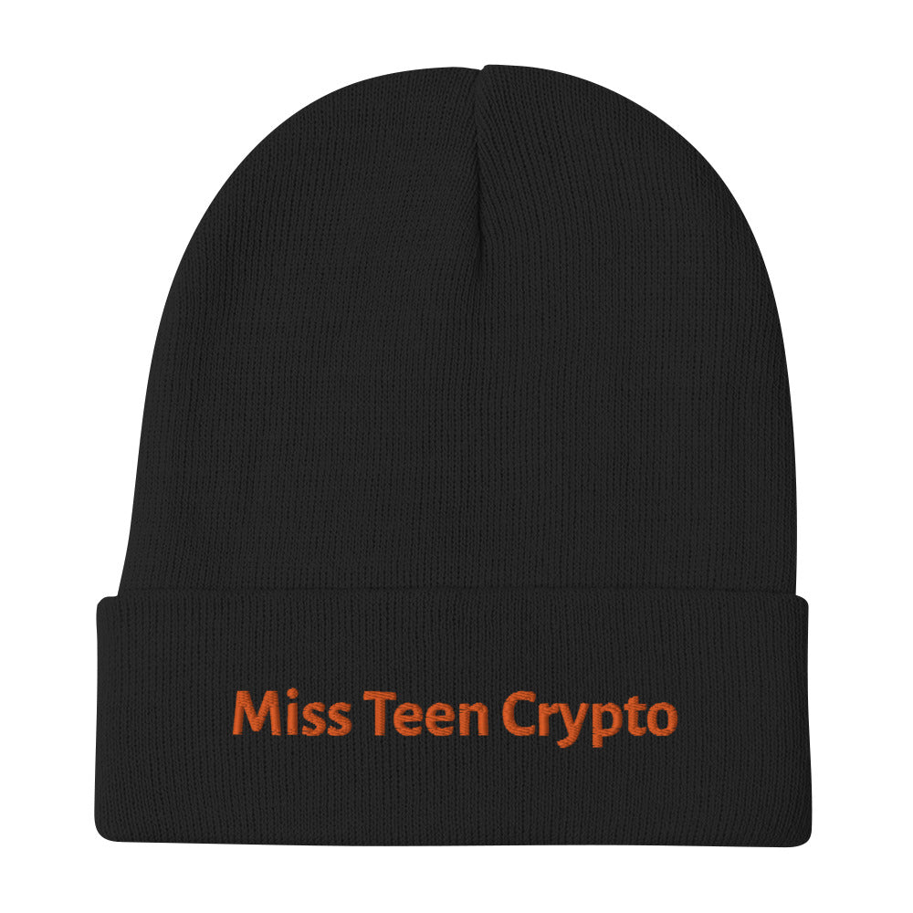 Miss Teen Crypto Embroidered Beanie