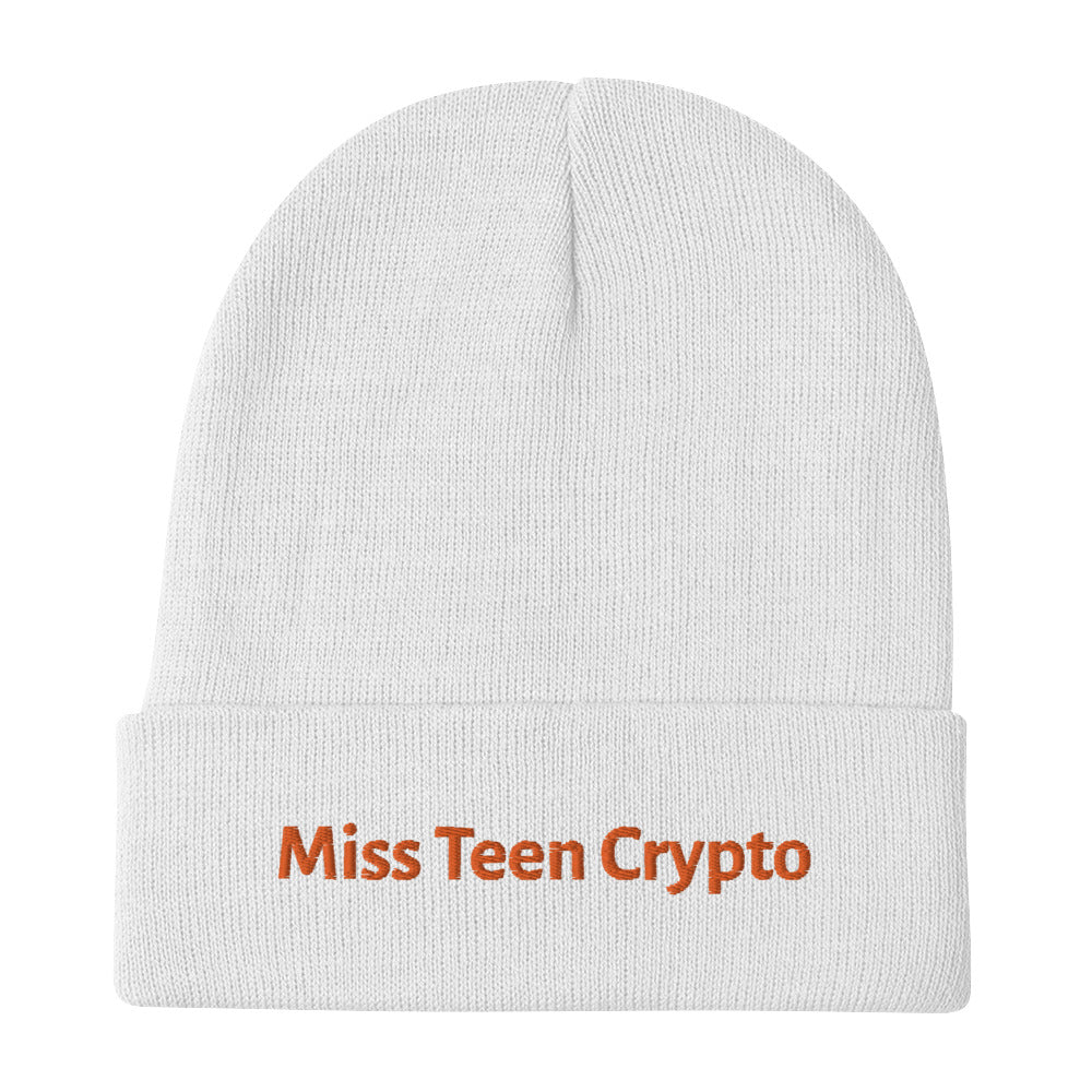 Miss Teen Crypto Embroidered Beanie