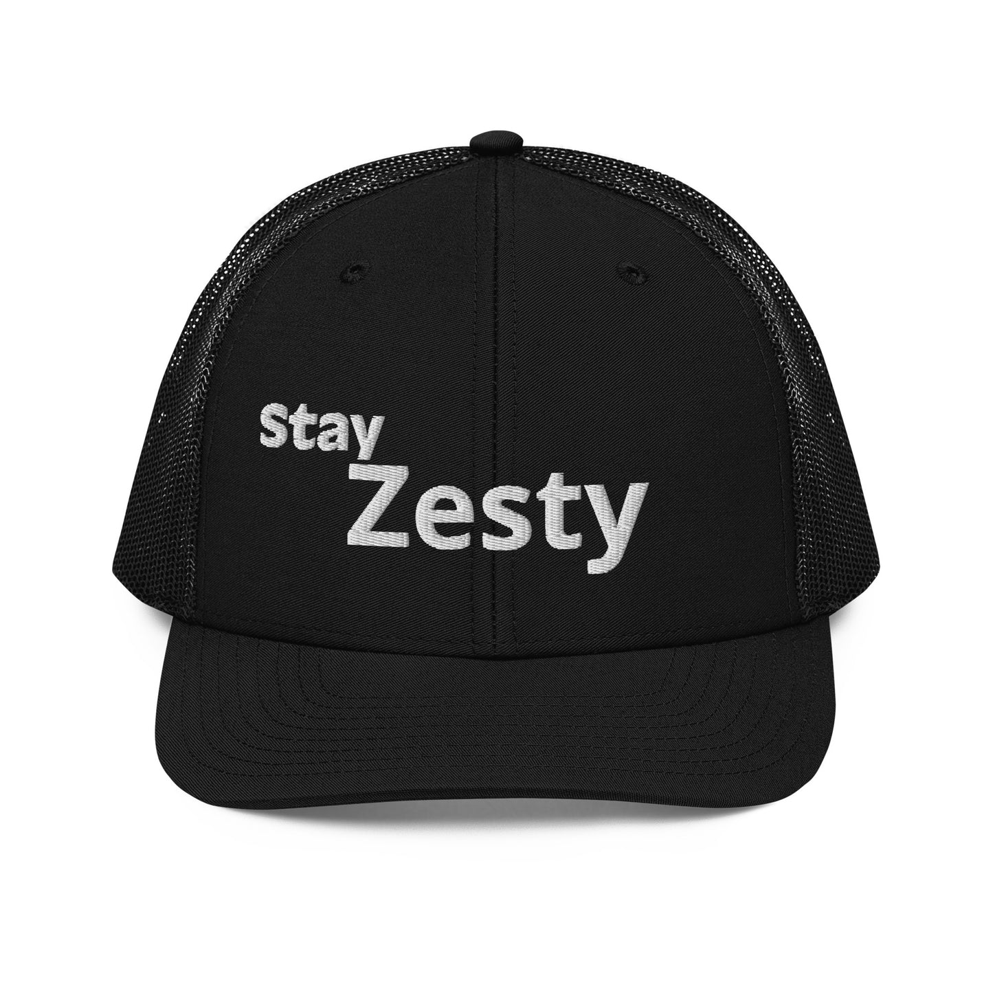 Stay Zesty White Font Trucker Cap