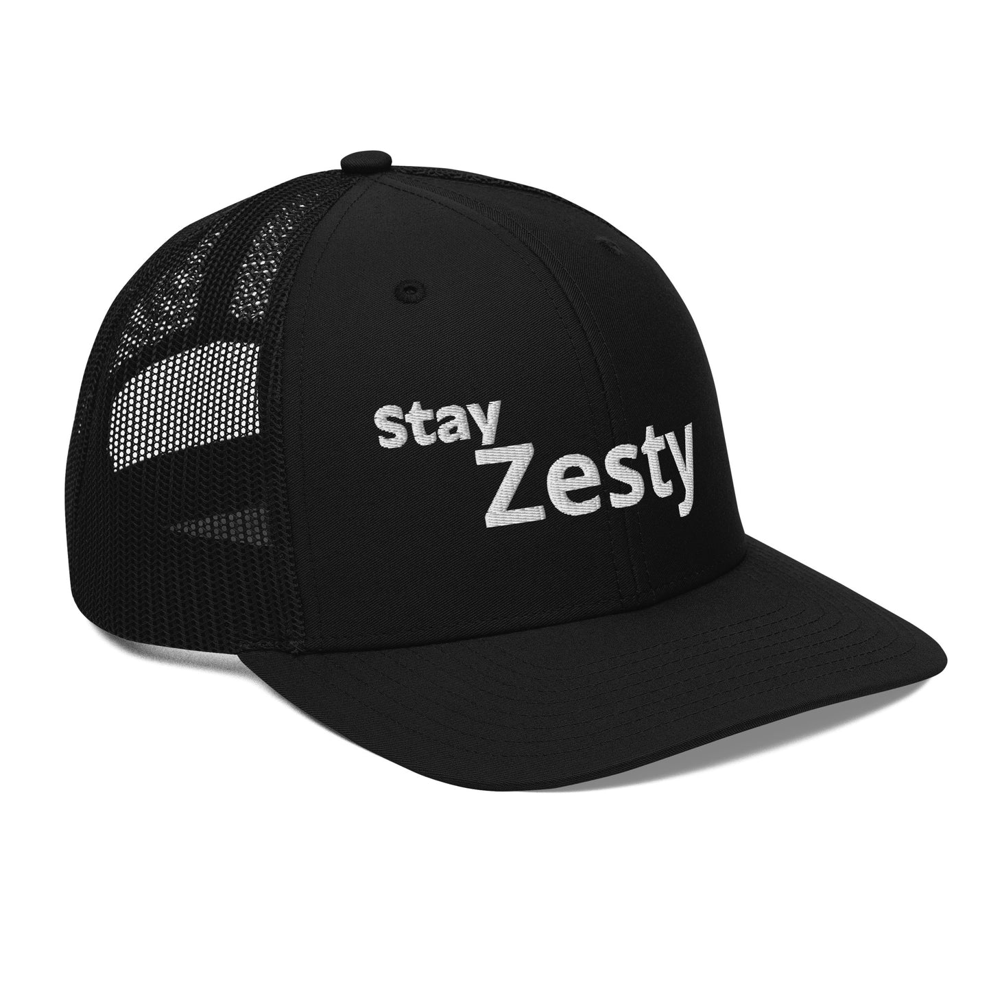 Stay Zesty White Font Trucker Cap