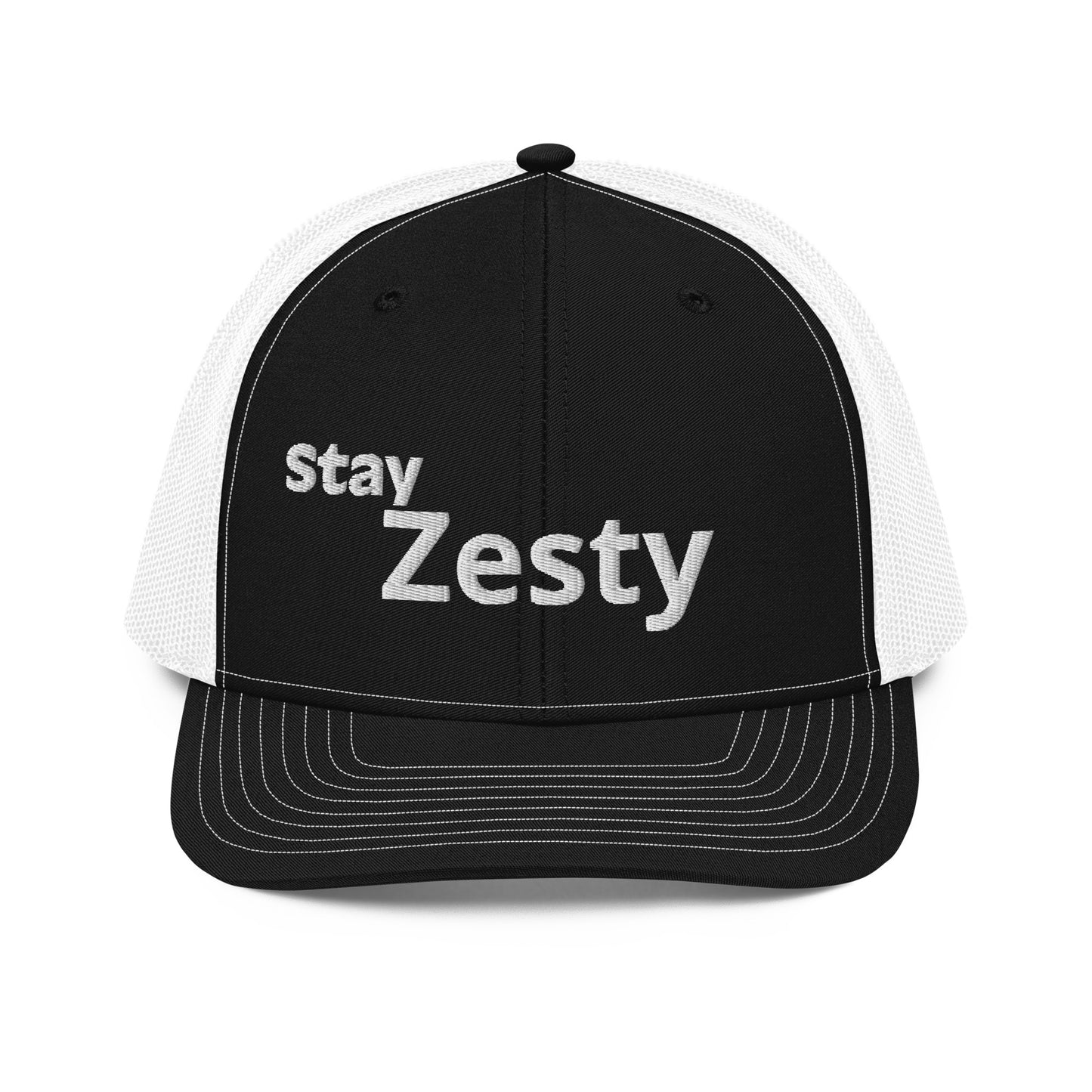 Stay Zesty White Font Trucker Cap