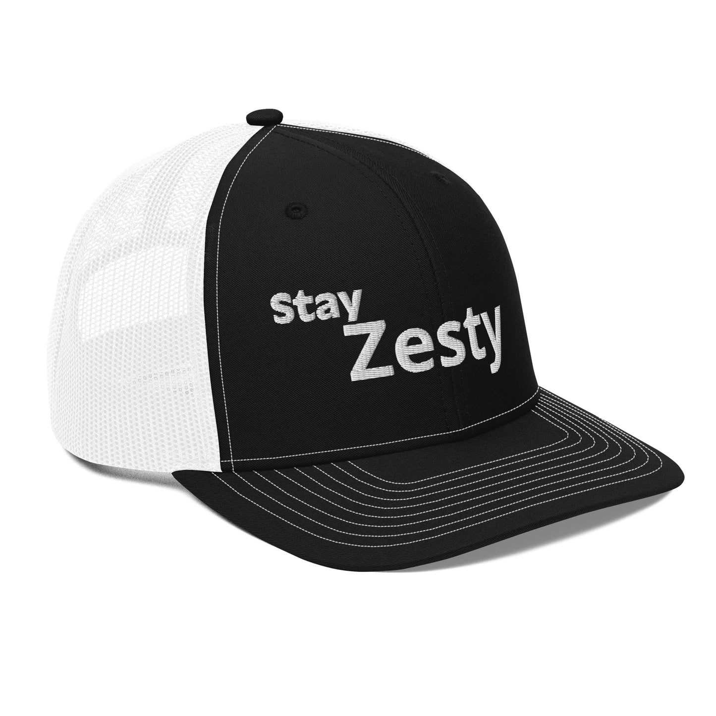 Stay Zesty White Font Trucker Cap