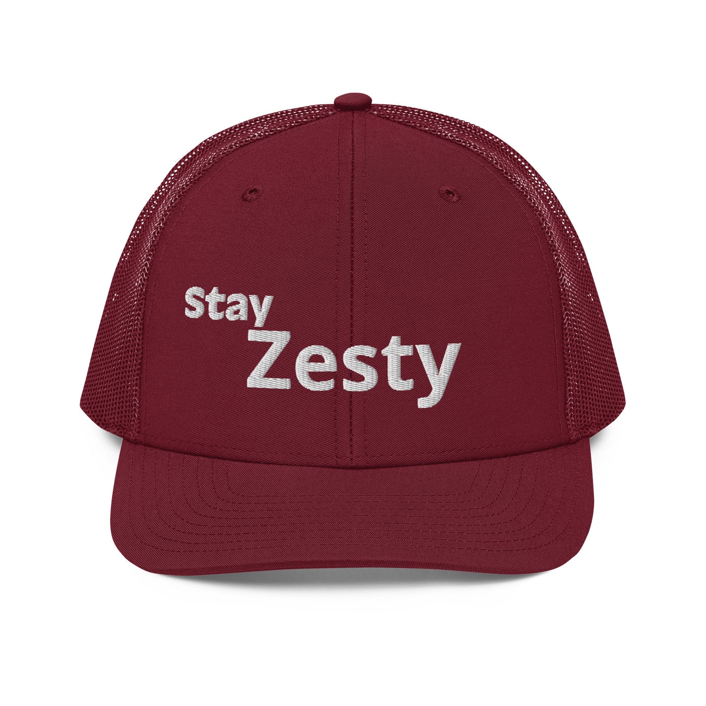 Stay Zesty White Font Trucker Cap