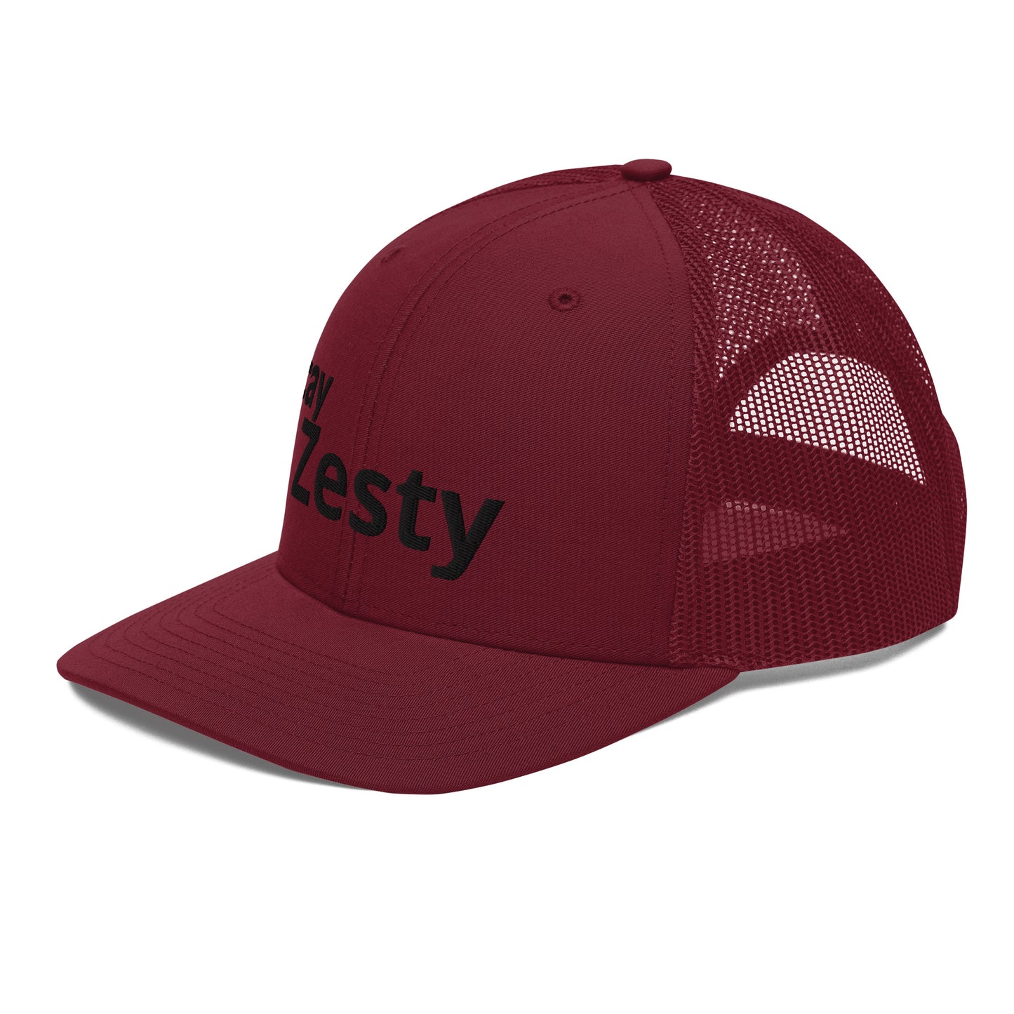 Stay Zesty Black Font Trucker Cap