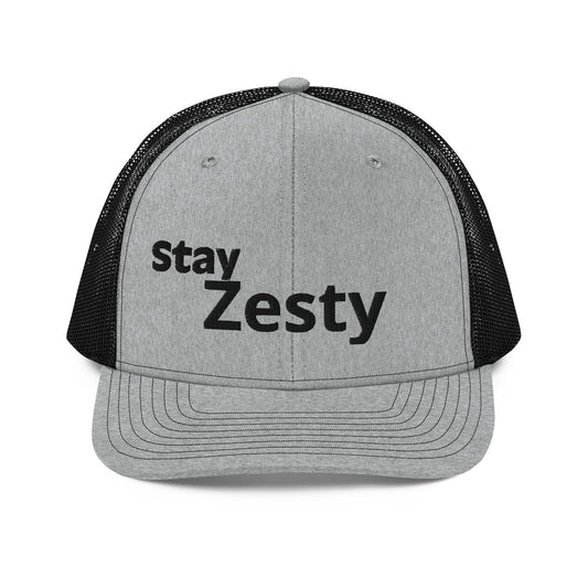 Stay Zesty Black Font Trucker Cap