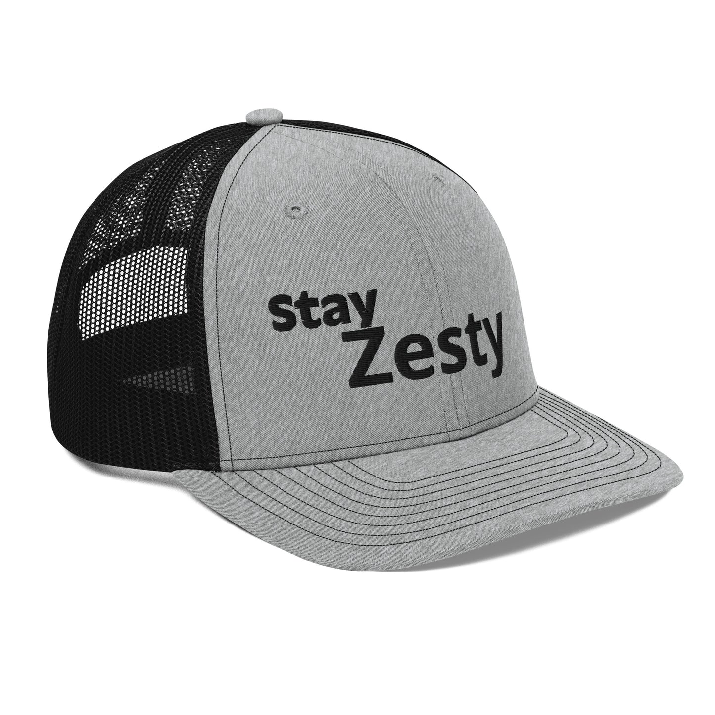 Stay Zesty Black Font Trucker Cap