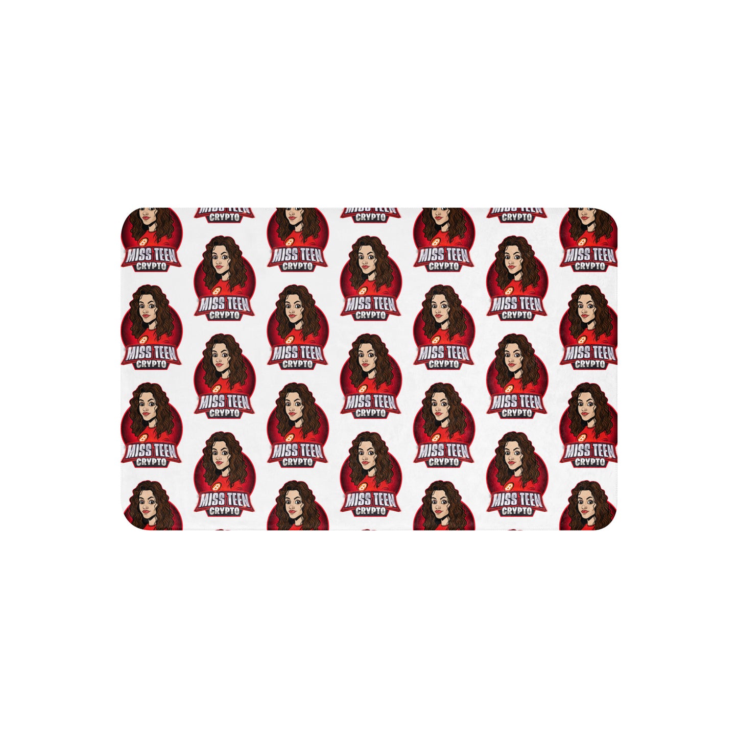 Huggable Miss Teen Crypto Animated Red Logo Sherpa blanket