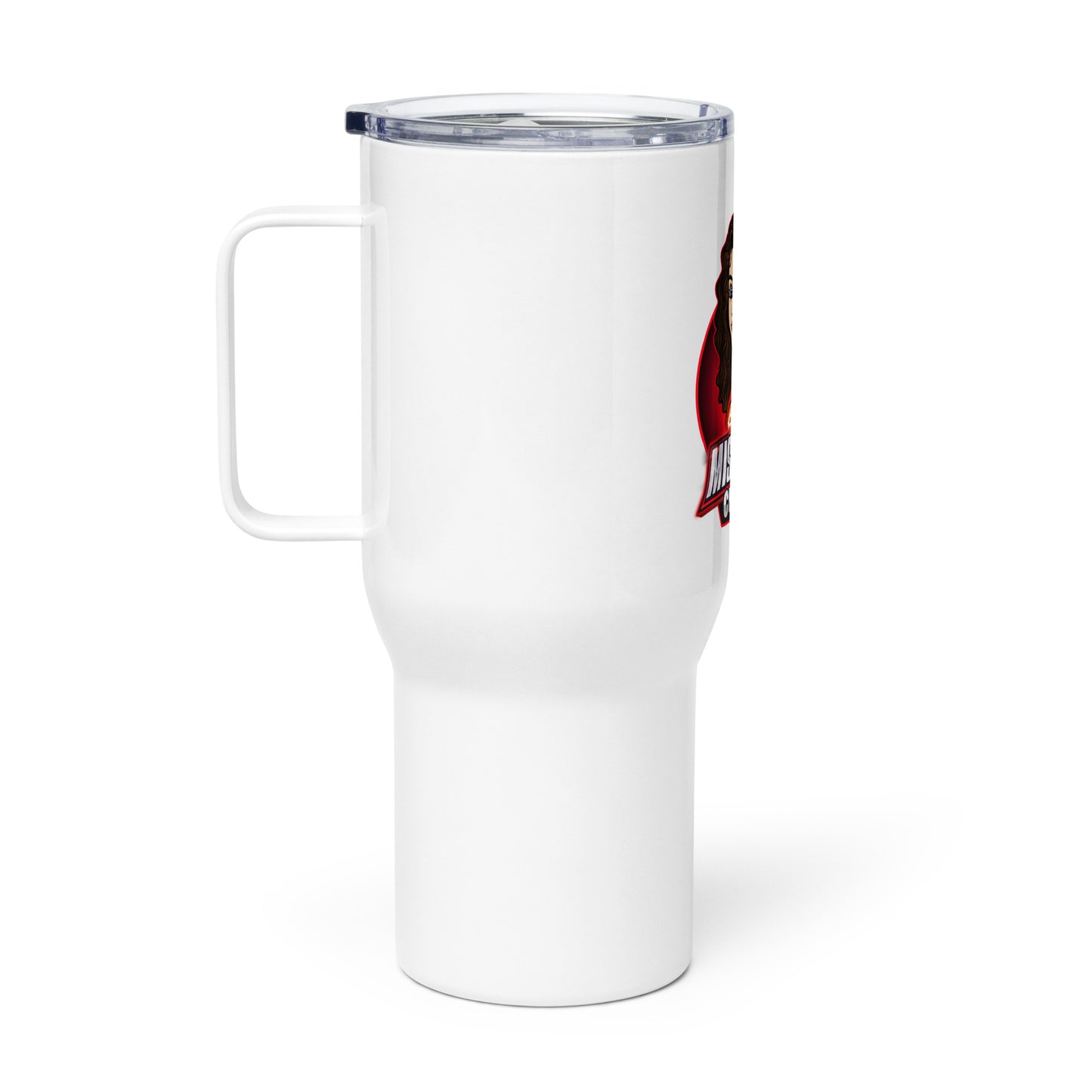 Miss Teen Crypto Animated Red Logo Travel mug with a handle