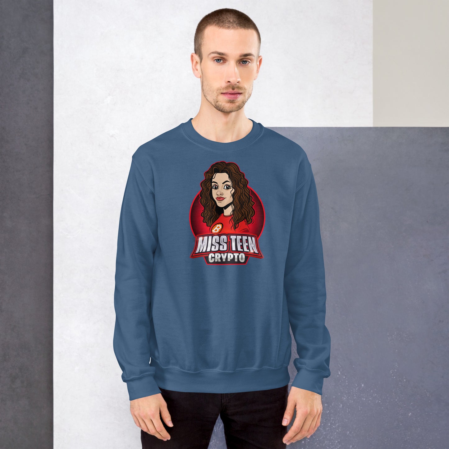 Miss Teen Crypto Animated Red Logo Unisex Sweatshirt