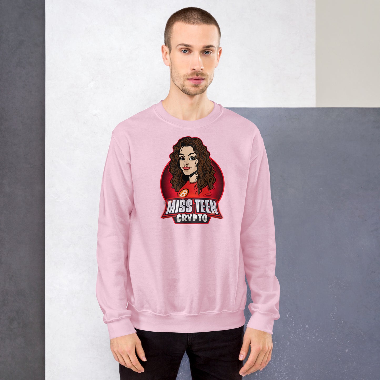 Miss Teen Crypto Animated Red Logo Unisex Sweatshirt