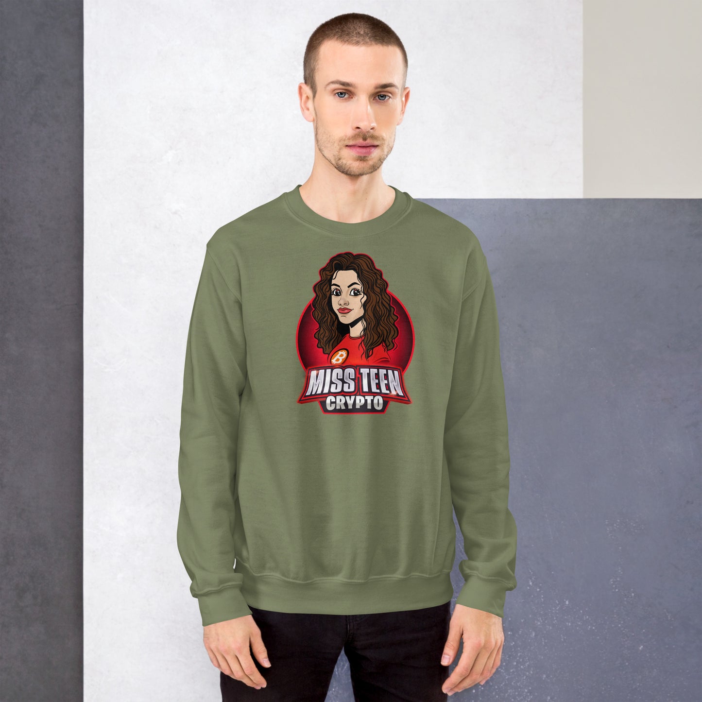 Miss Teen Crypto Animated Red Logo Unisex Sweatshirt