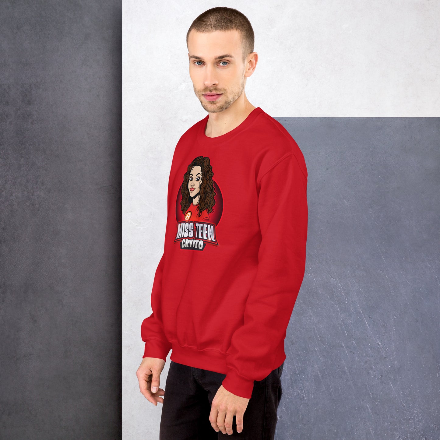 Miss Teen Crypto Animated Red Logo Unisex Sweatshirt