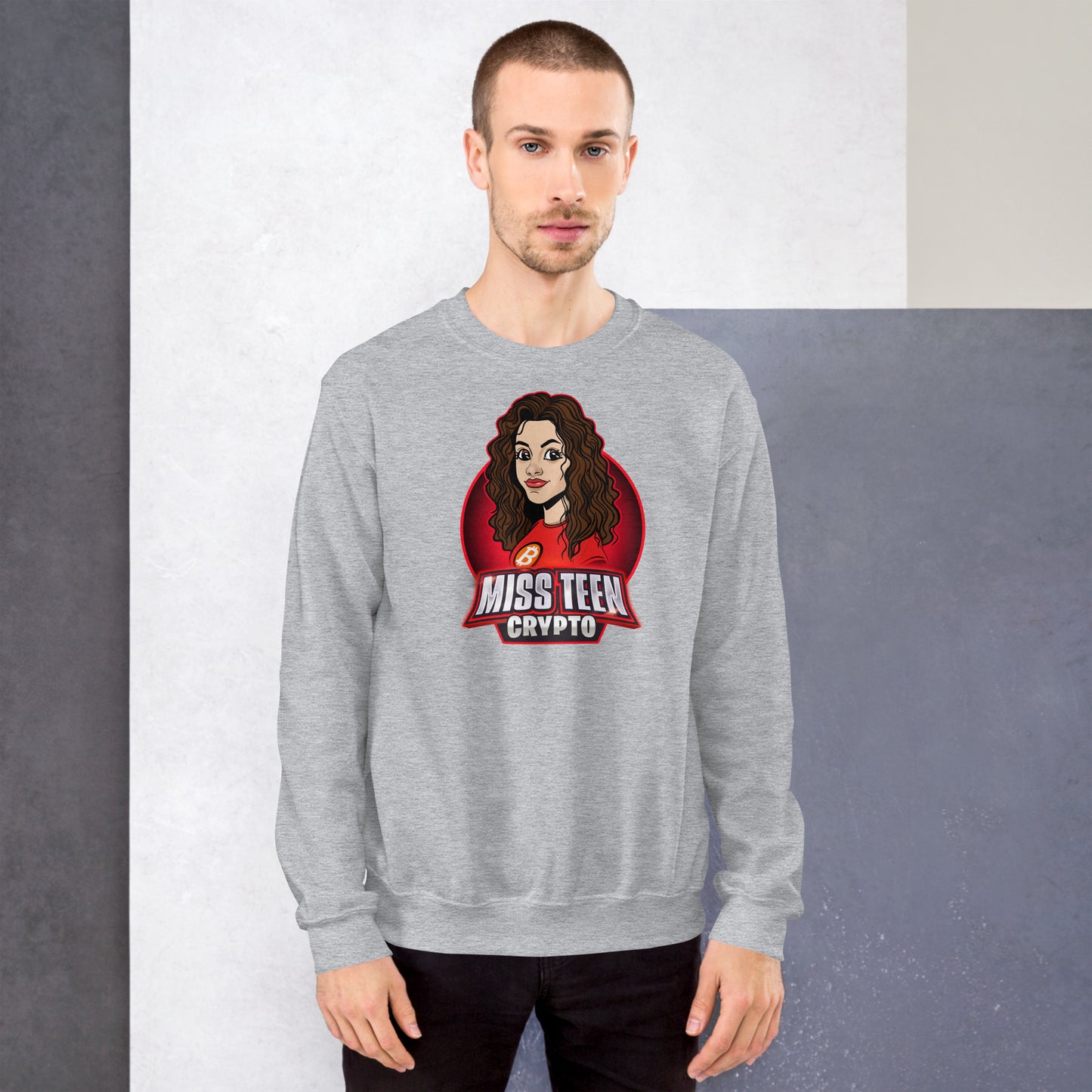 Miss Teen Crypto Animated Red Logo Unisex Sweatshirt