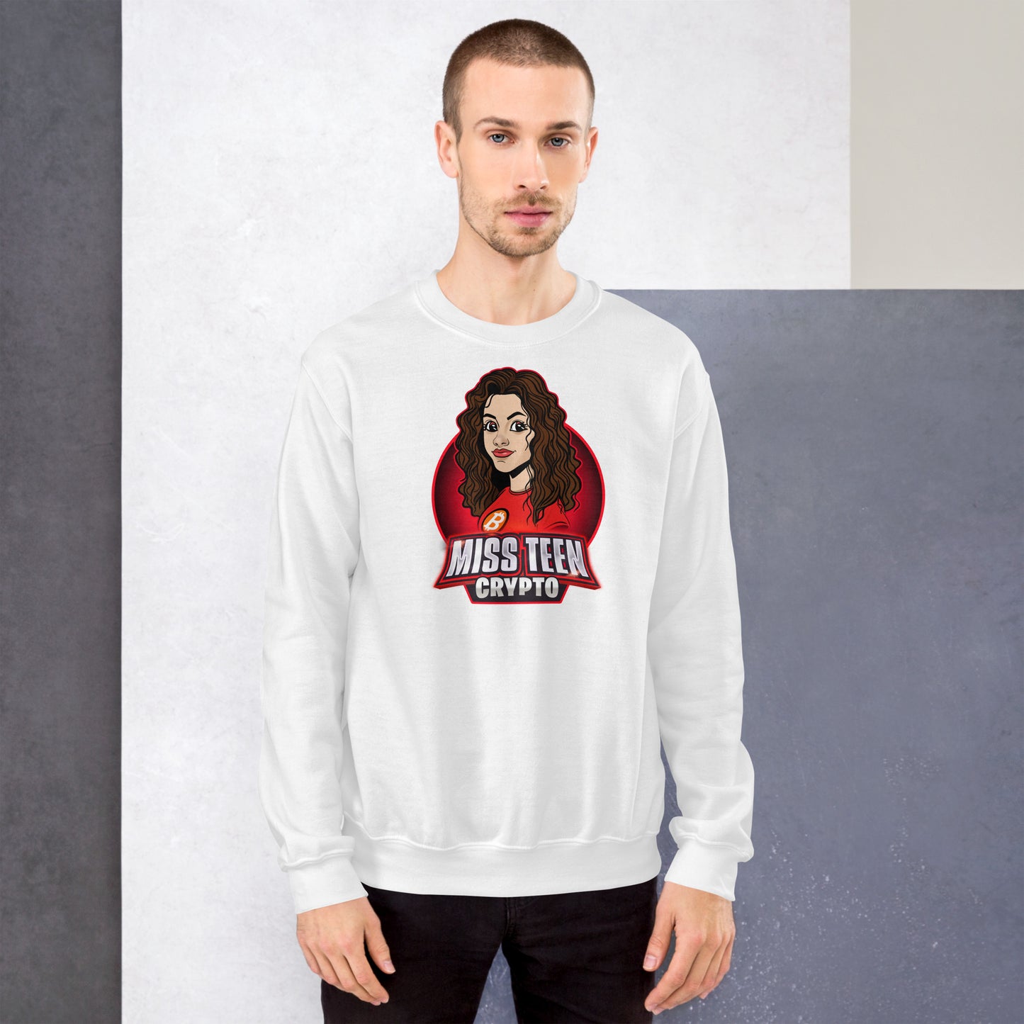 Miss Teen Crypto Animated Red Logo Unisex Sweatshirt