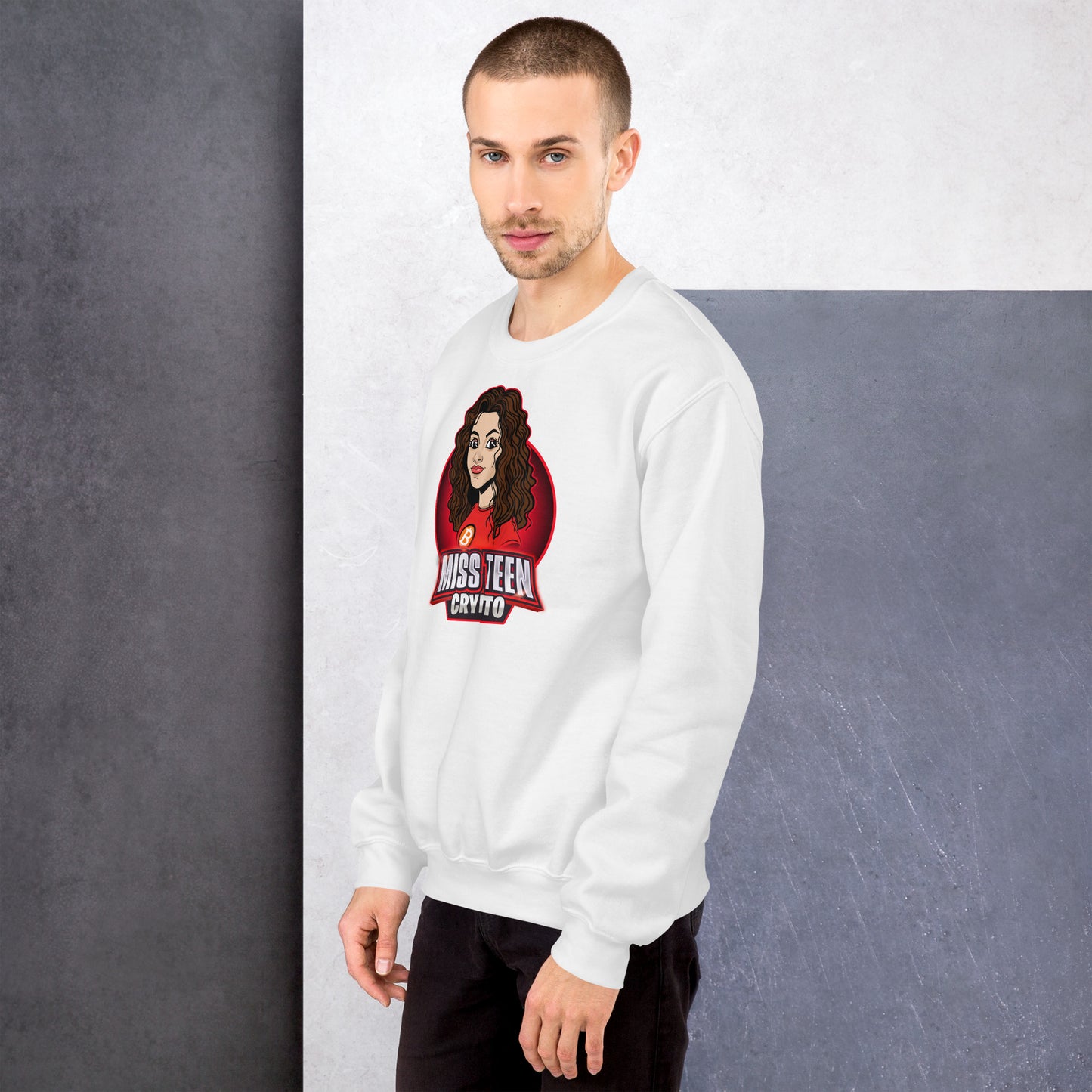 Miss Teen Crypto Animated Red Logo Unisex Sweatshirt