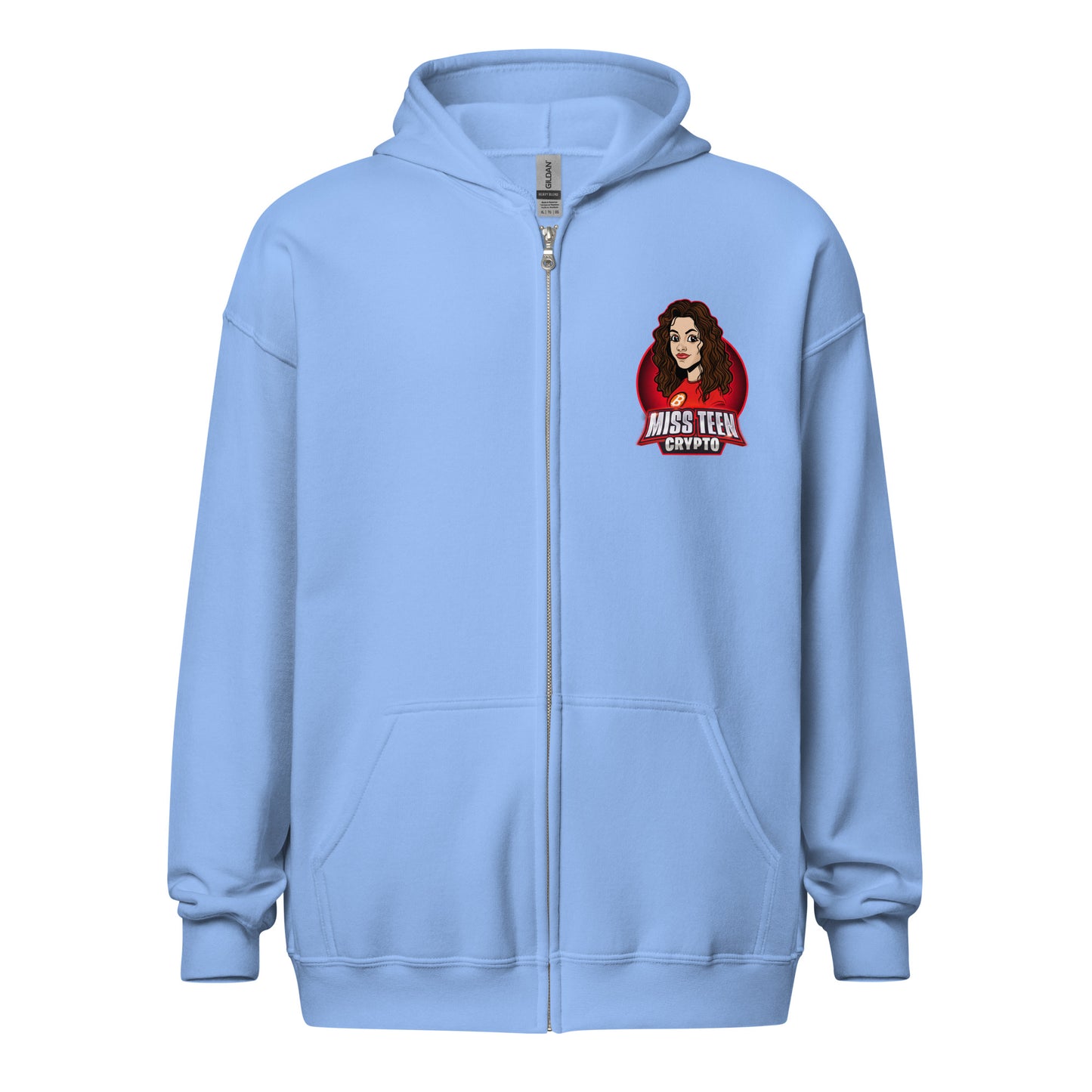 Miss Teen Crypto Animated Red Logo Unisex heavy blend zip hoodie