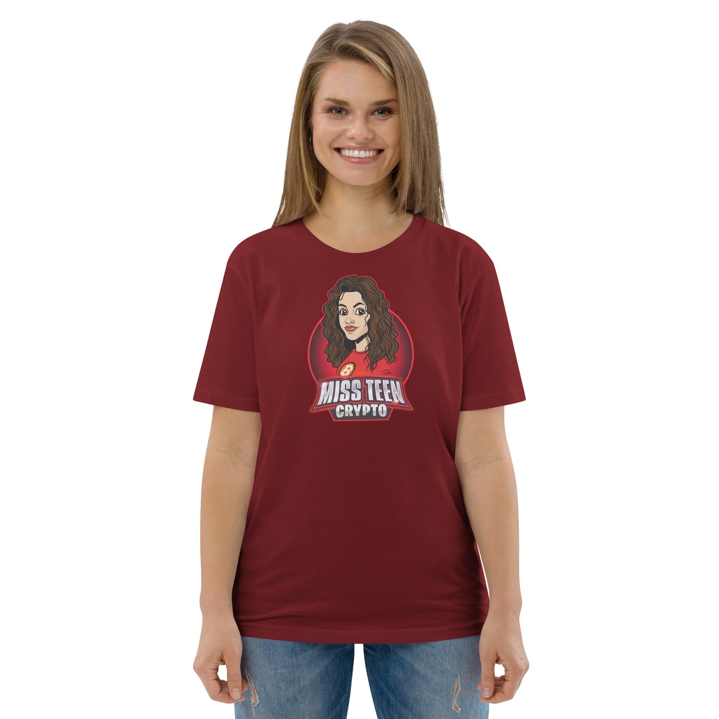 Miss Teen Crypto Animated Logo Unisex organic cotton t-shirt