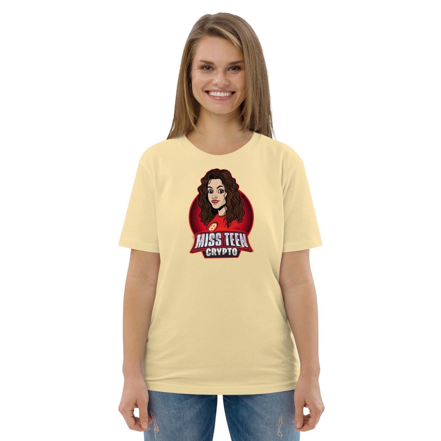 Miss Teen Crypto Animated Logo Unisex organic cotton t-shirt