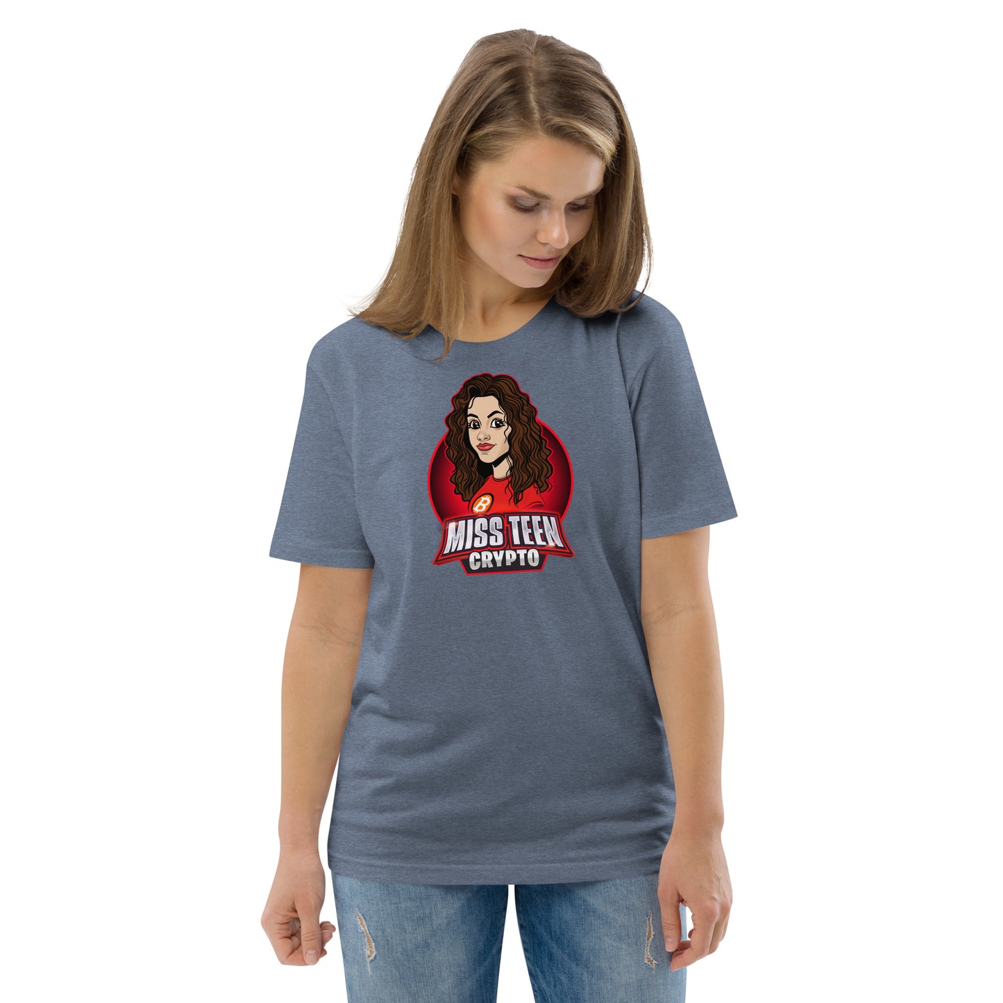 Miss Teen Crypto Animated Logo Unisex organic cotton t-shirt