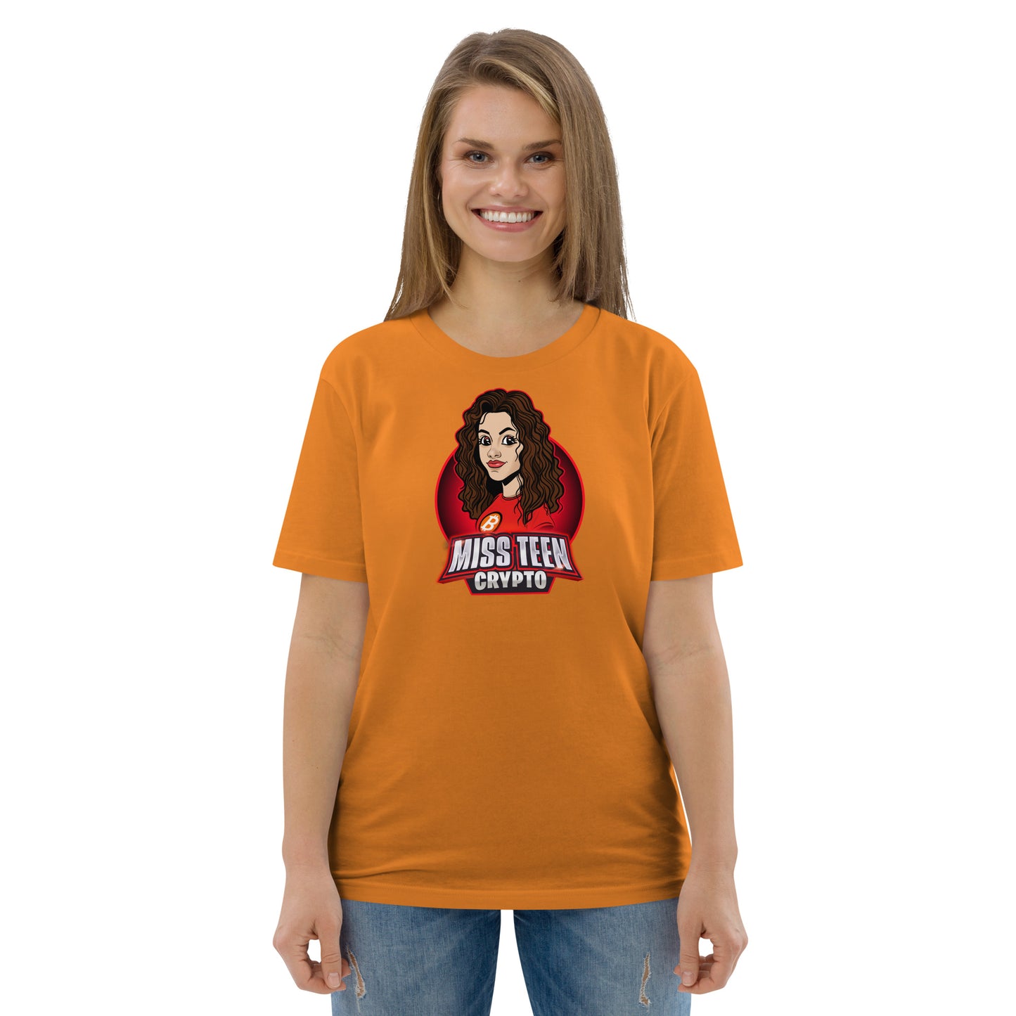 Miss Teen Crypto Animated Logo Unisex organic cotton t-shirt