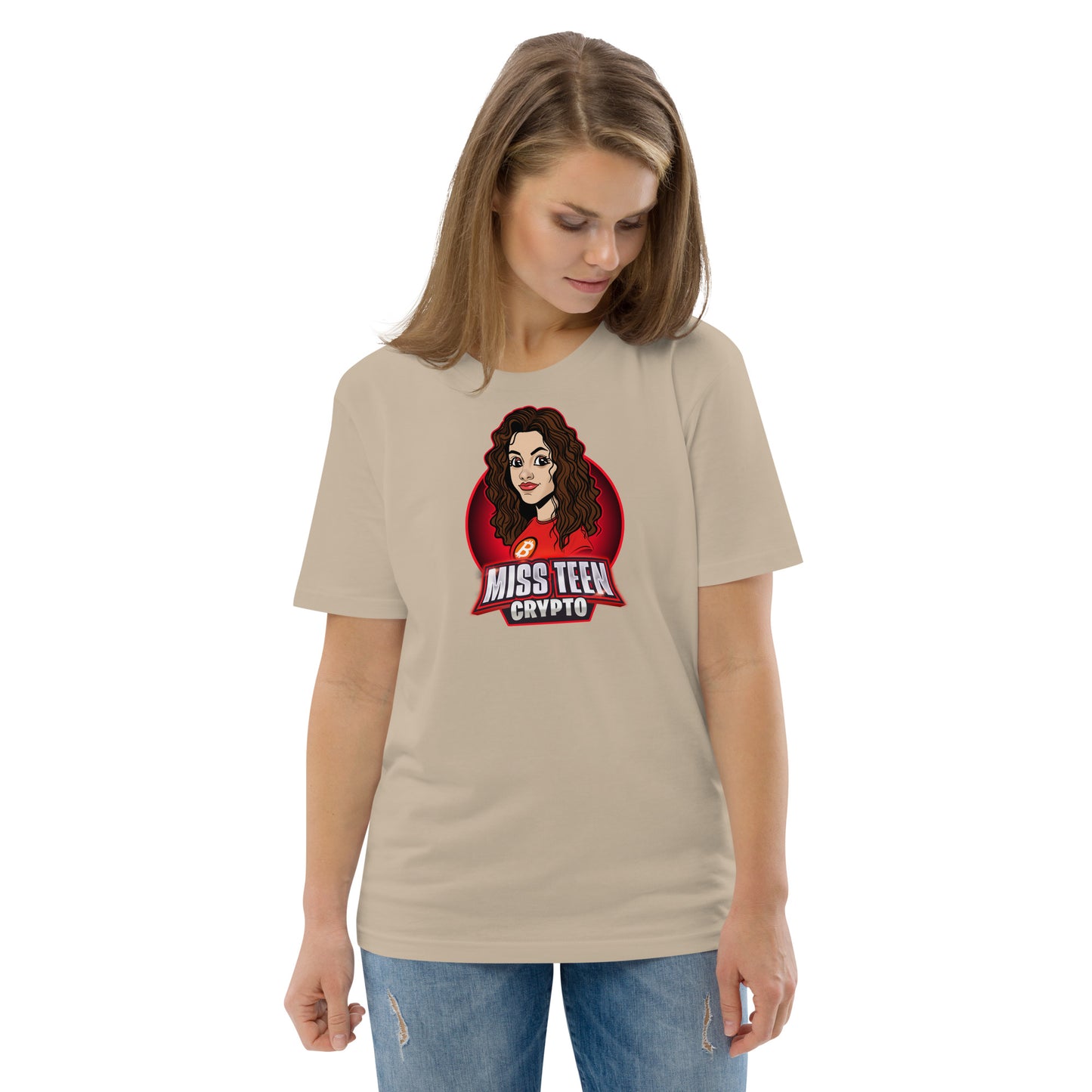 Miss Teen Crypto Animated Logo Unisex organic cotton t-shirt