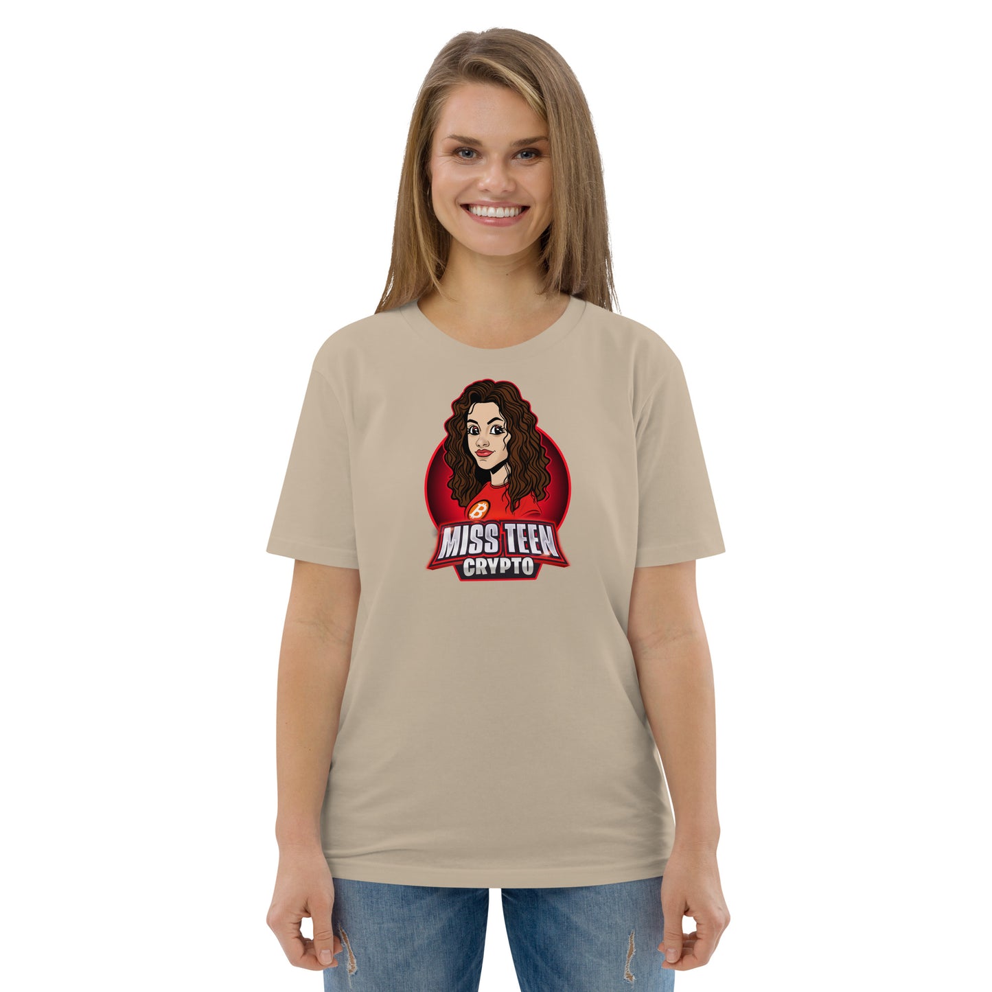 Miss Teen Crypto Animated Logo Unisex organic cotton t-shirt