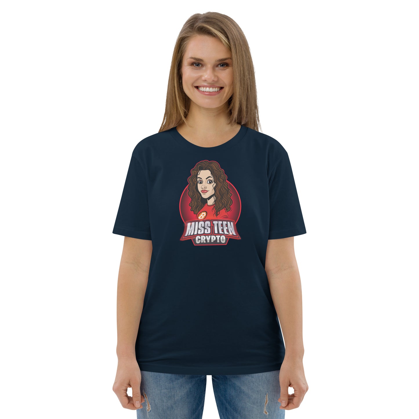 Miss Teen Crypto Animated Logo Unisex organic cotton t-shirt