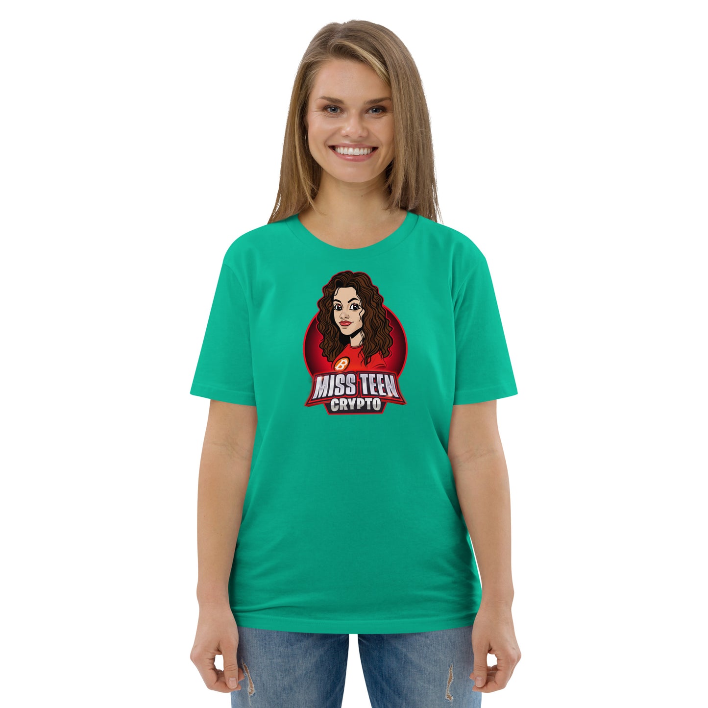 Miss Teen Crypto Animated Logo Unisex organic cotton t-shirt