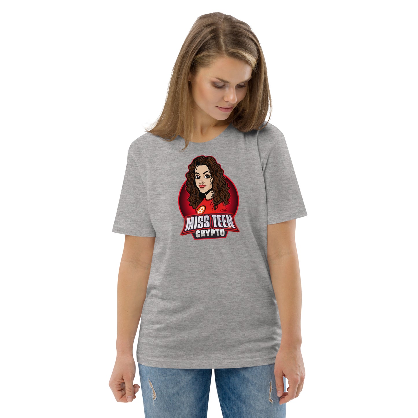 Miss Teen Crypto Animated Logo Unisex organic cotton t-shirt