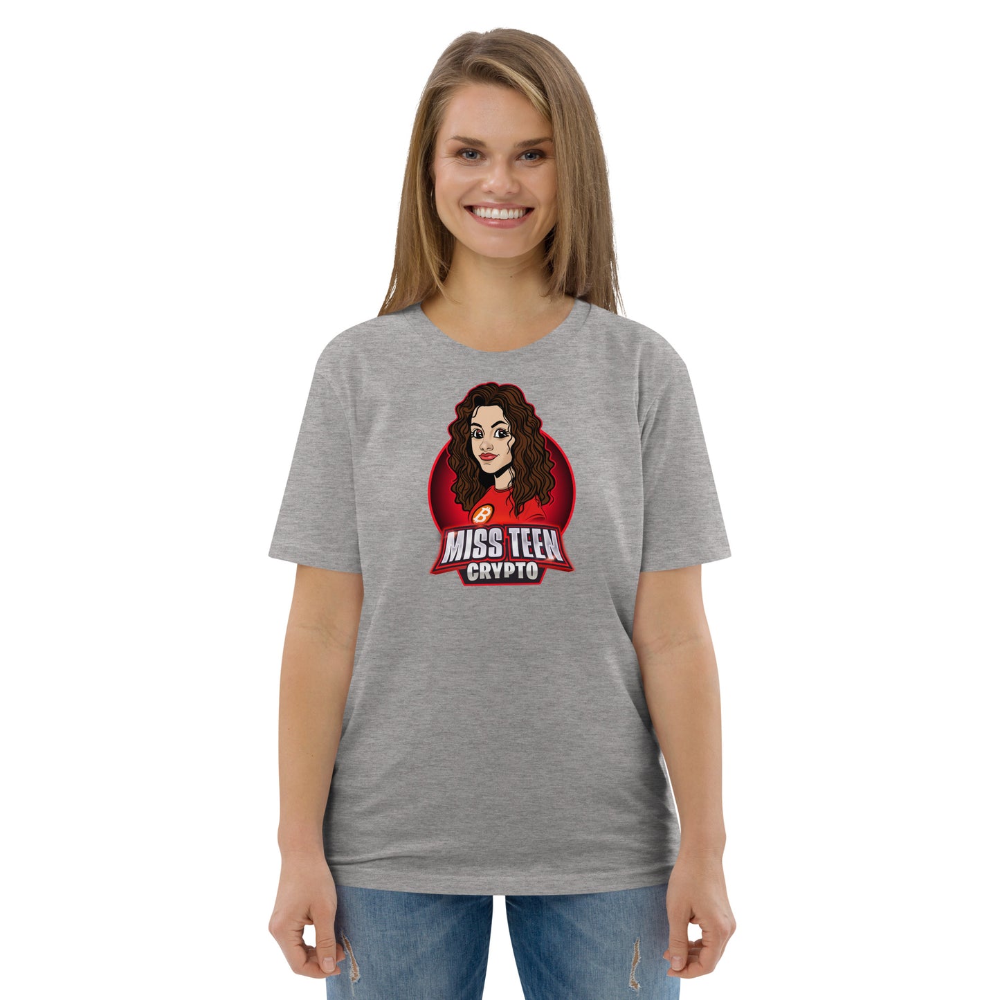 Miss Teen Crypto Animated Logo Unisex organic cotton t-shirt