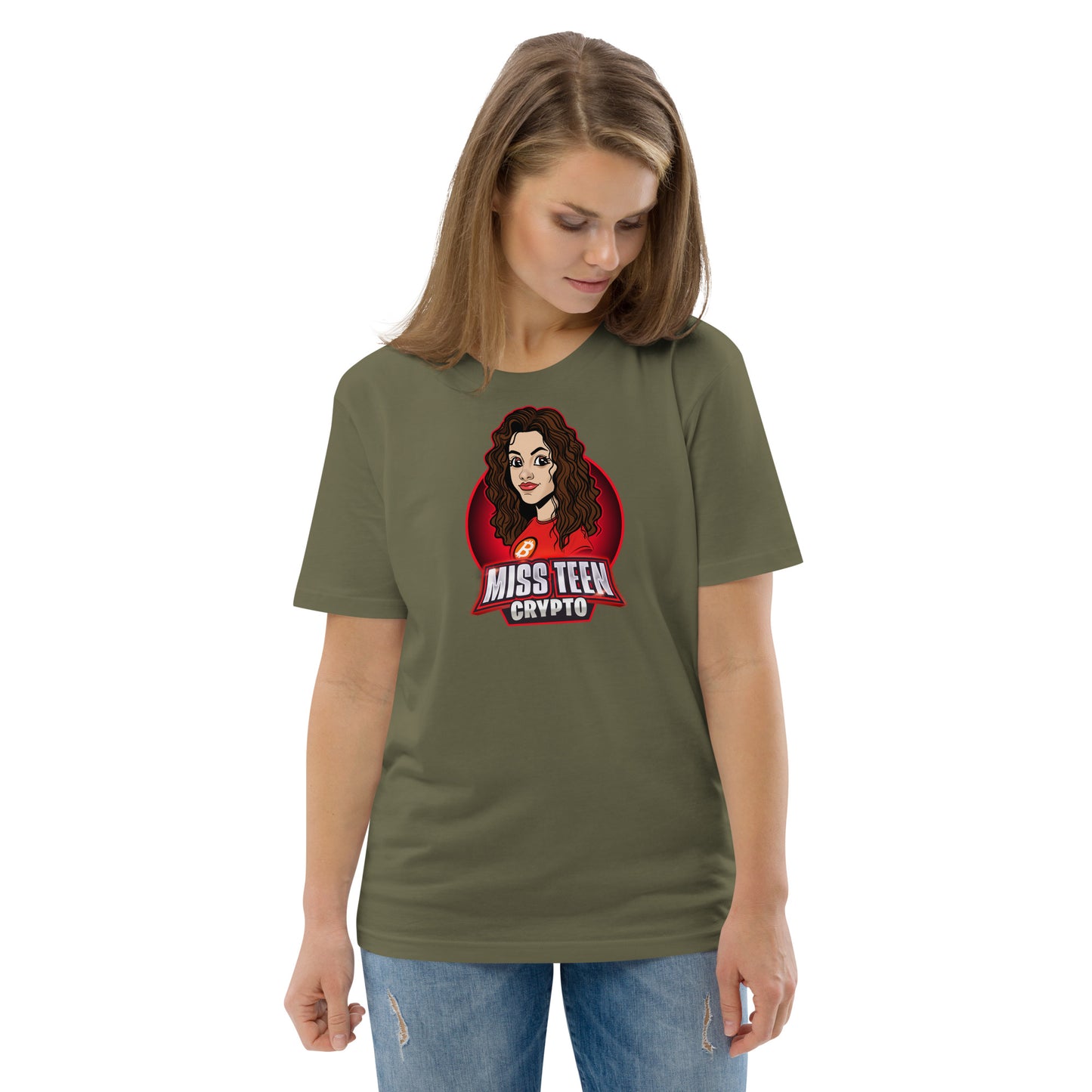 Miss Teen Crypto Animated Logo Unisex organic cotton t-shirt