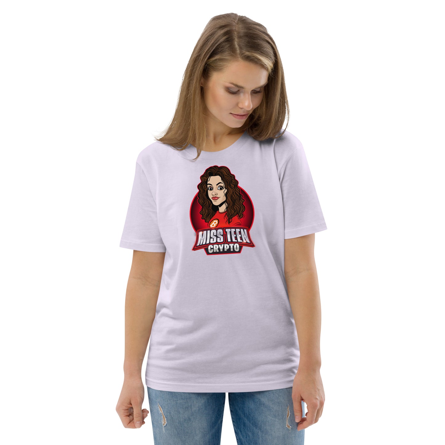 Miss Teen Crypto Animated Logo Unisex organic cotton t-shirt