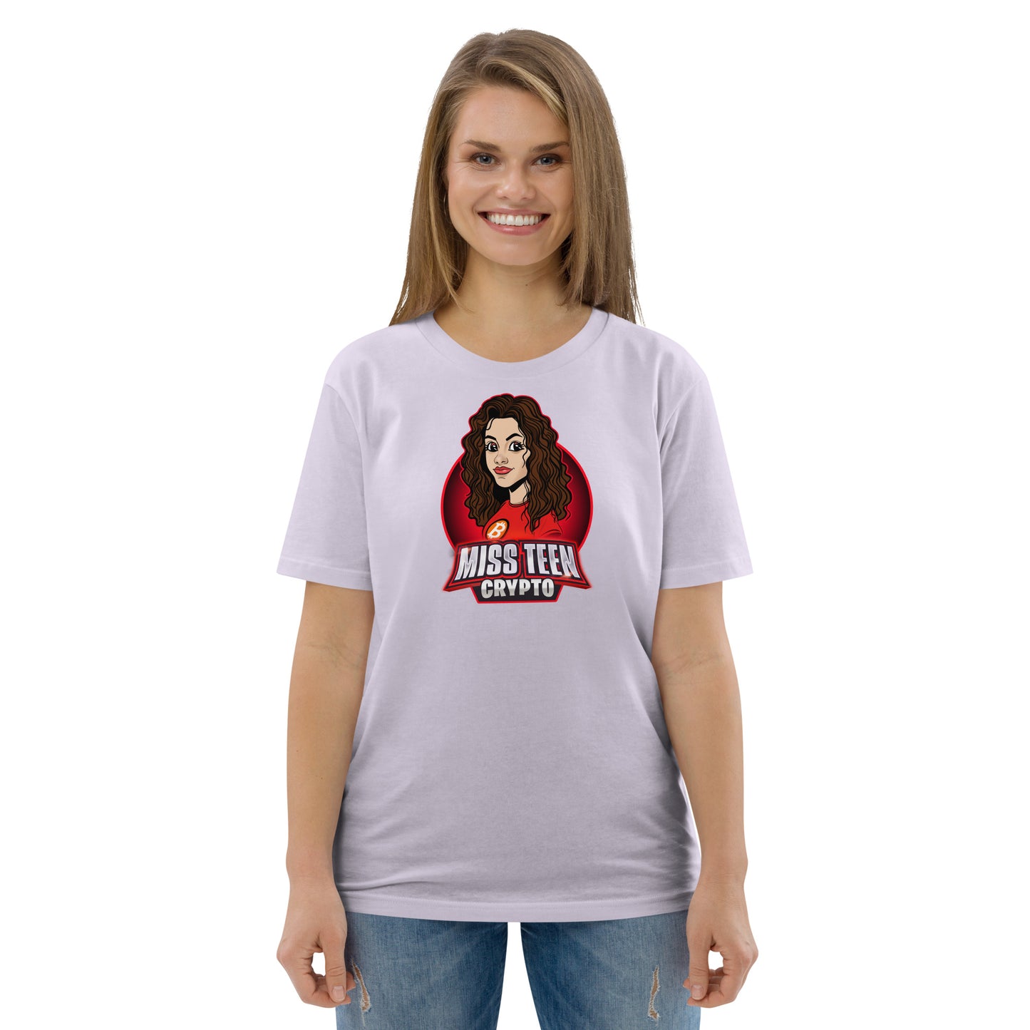 Miss Teen Crypto Animated Logo Unisex organic cotton t-shirt