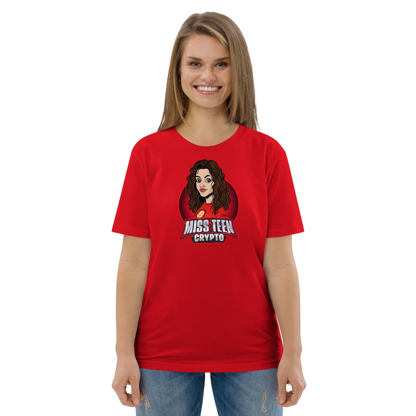 Miss Teen Crypto Animated Logo Unisex organic cotton t-shirt