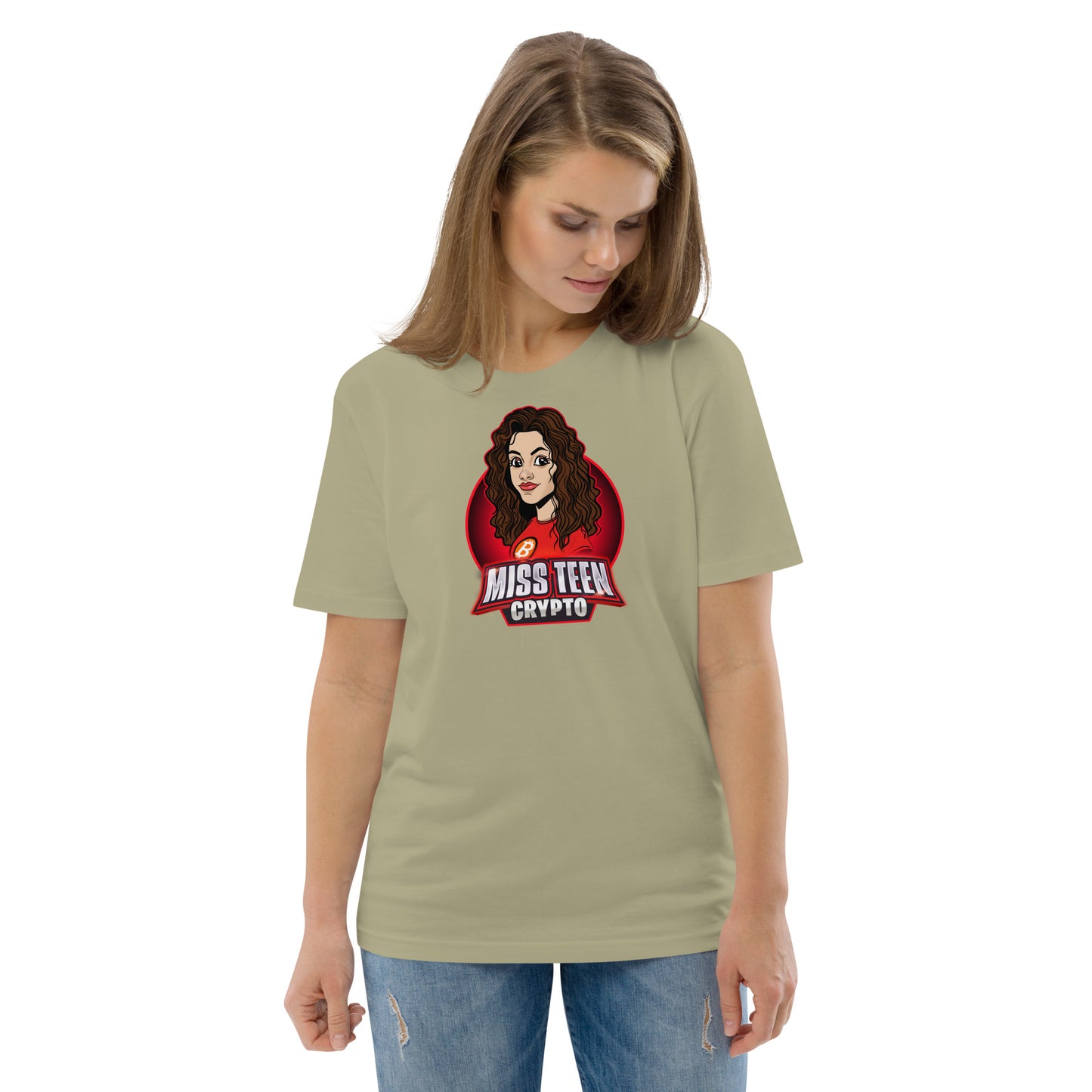 Miss Teen Crypto Animated Logo Unisex organic cotton t-shirt