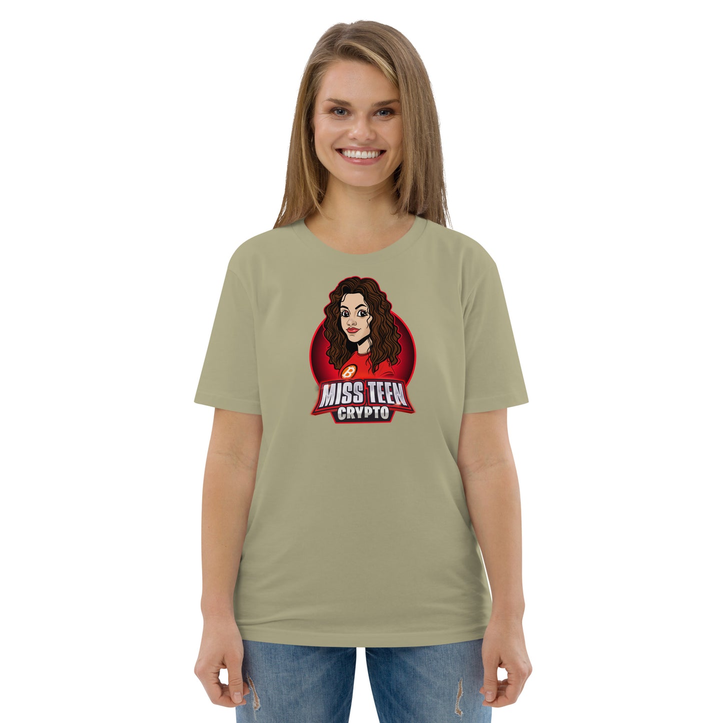 Miss Teen Crypto Animated Logo Unisex organic cotton t-shirt